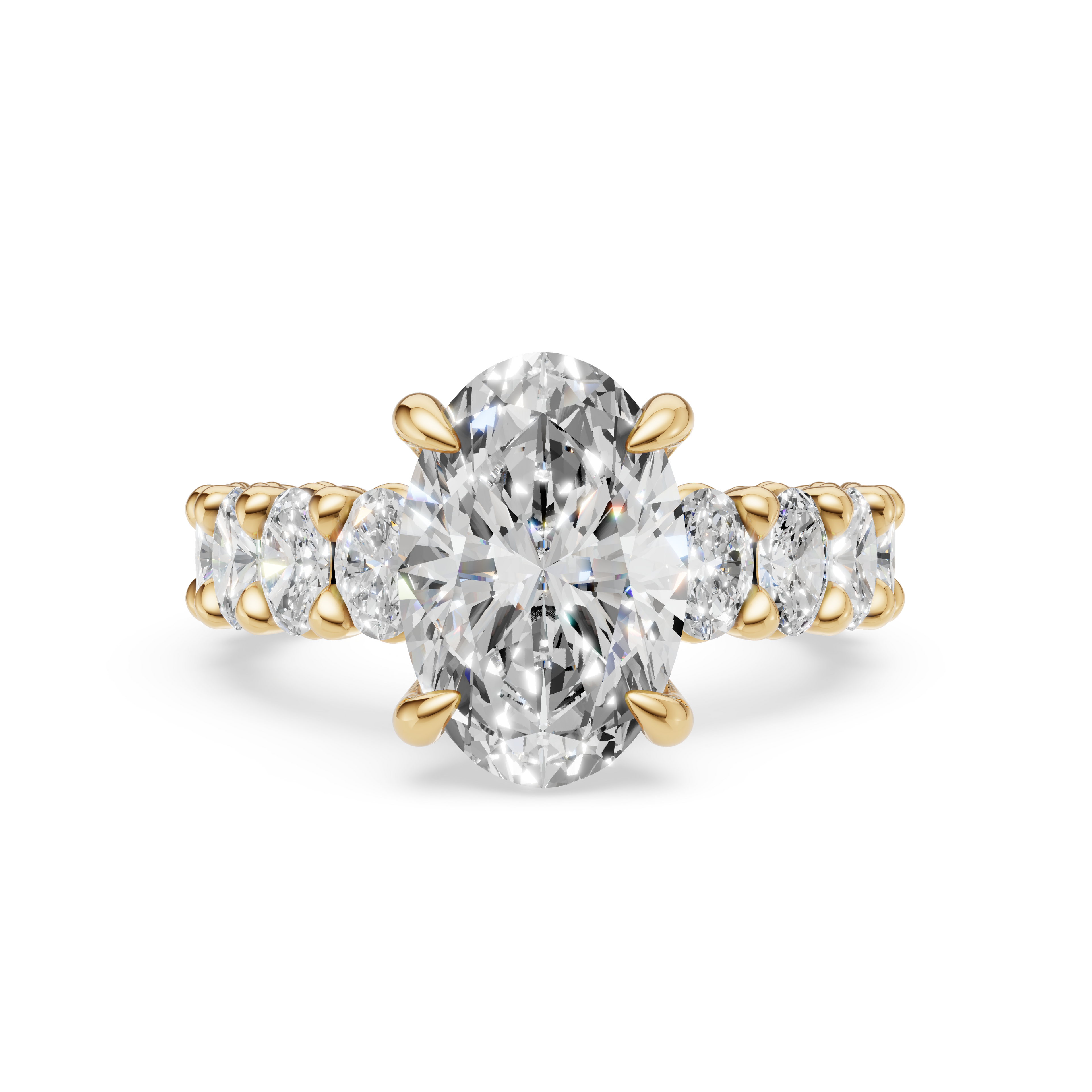 'Mia' Oval Cut Shared-prong Lab Diamond Engagement Ring