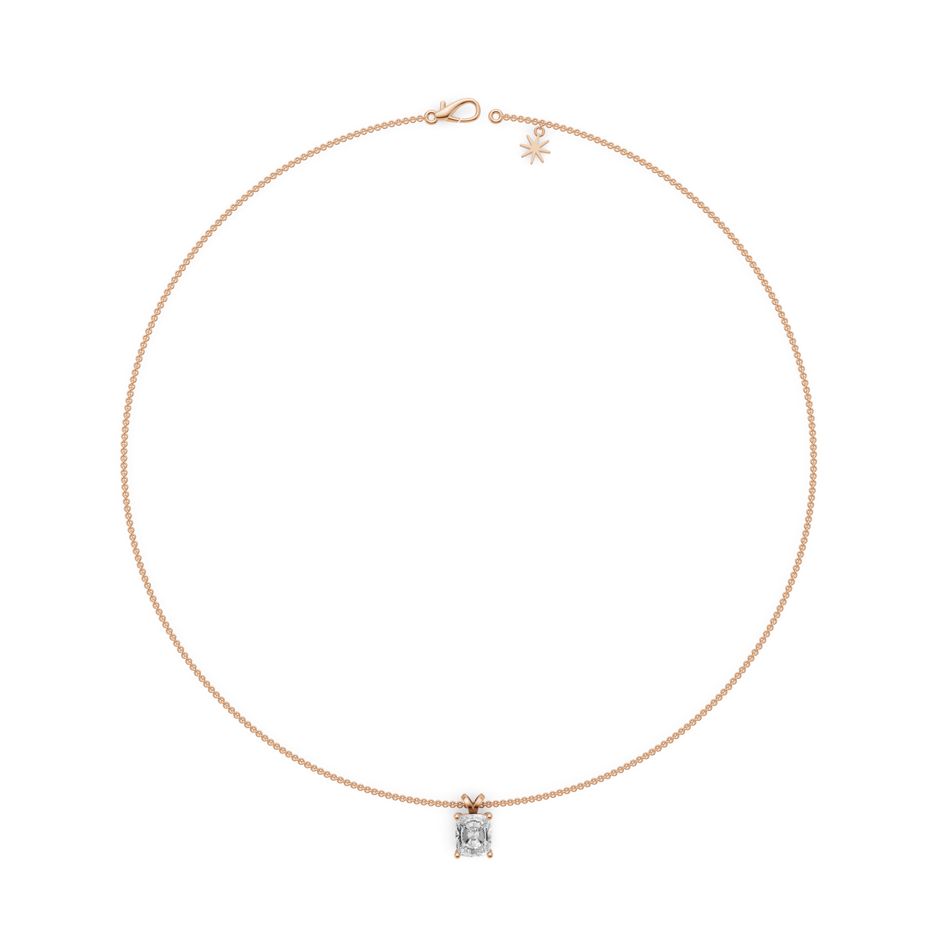 'Holiday' 3 Carat Cushion Cut Lab Diamond & Pavé Pendant Necklace