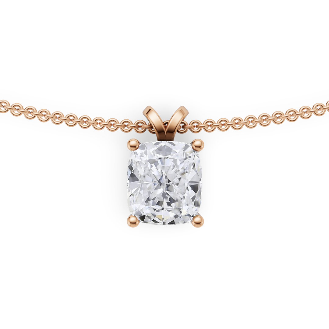 'Holiday' 3 Carat Cushion Cut Lab Diamond & Pavé Pendant Necklace