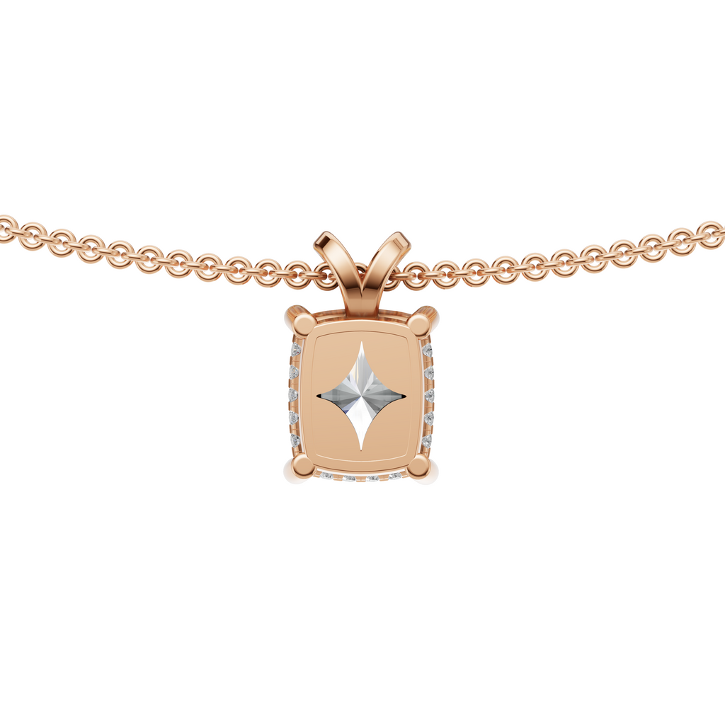 'Holiday' 3 Carat Cushion Cut Lab Diamond & Pavé Pendant Necklace