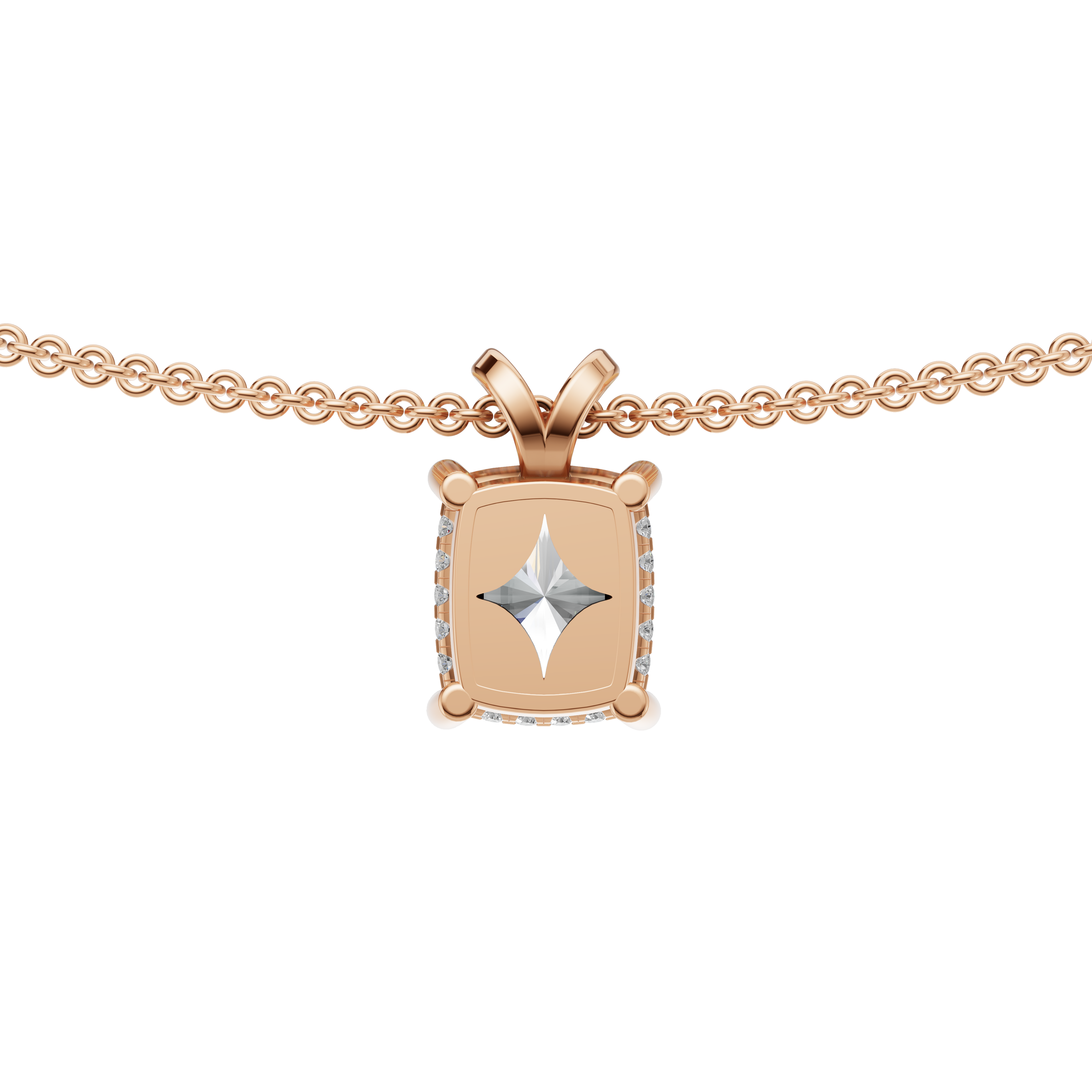 'Holiday' 3 Carat Cushion Cut Lab Diamond & Pavé Pendant Necklace