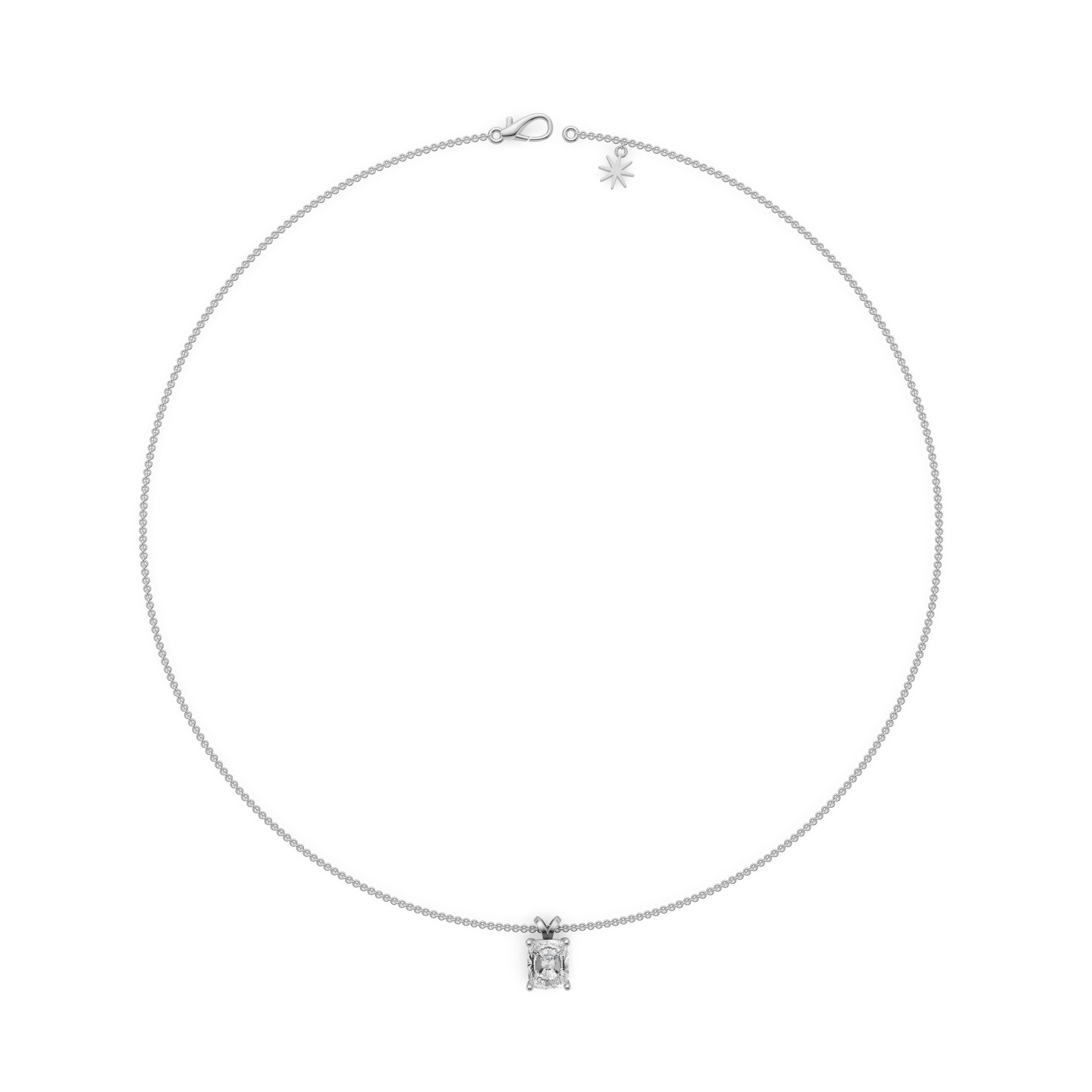 'Holiday' 3 Carat Cushion Cut Lab Diamond & Pavé Pendant Necklace