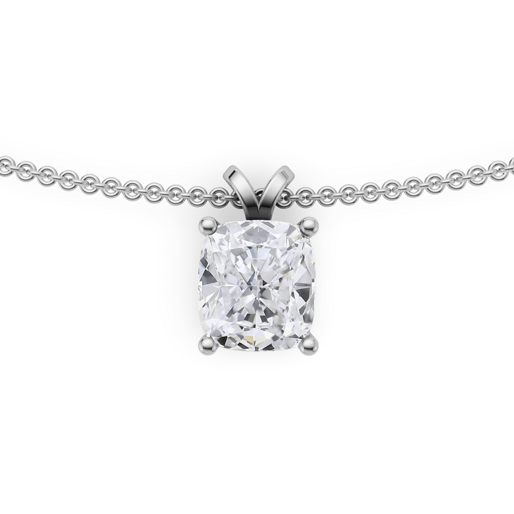 'Holiday' 3 Carat Cushion Cut Lab Diamond & Pavé Pendant Necklace