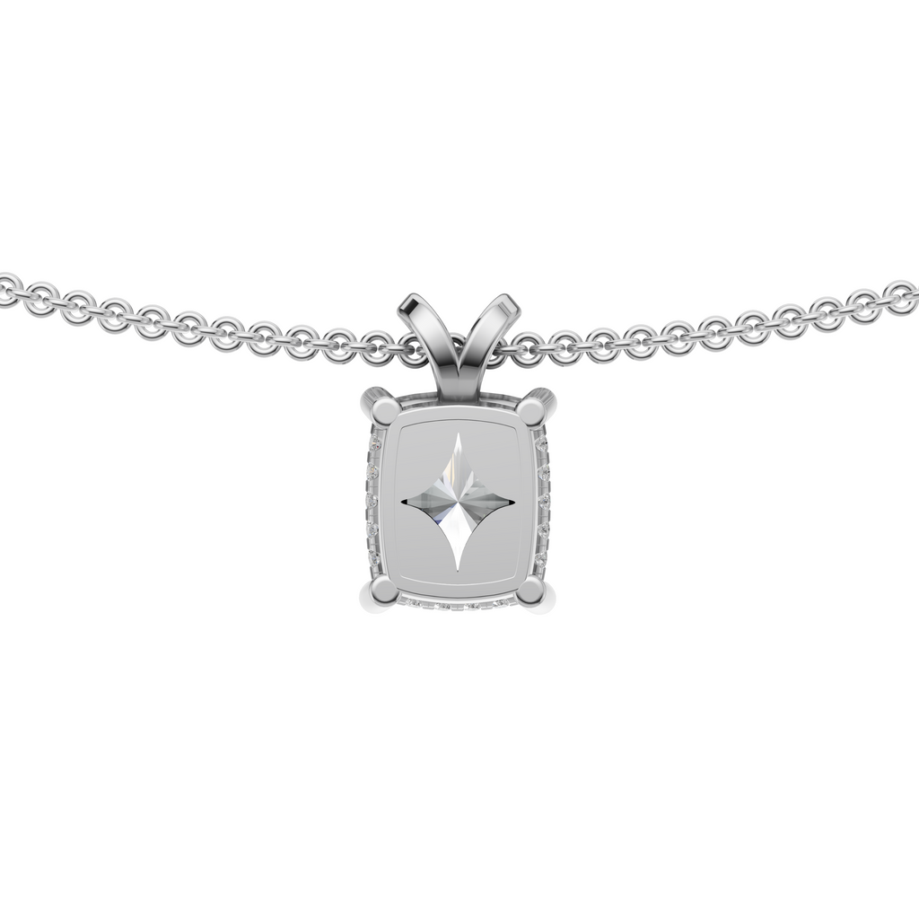'Holiday' 3 Carat Cushion Cut Lab Diamond & Pavé Pendant Necklace