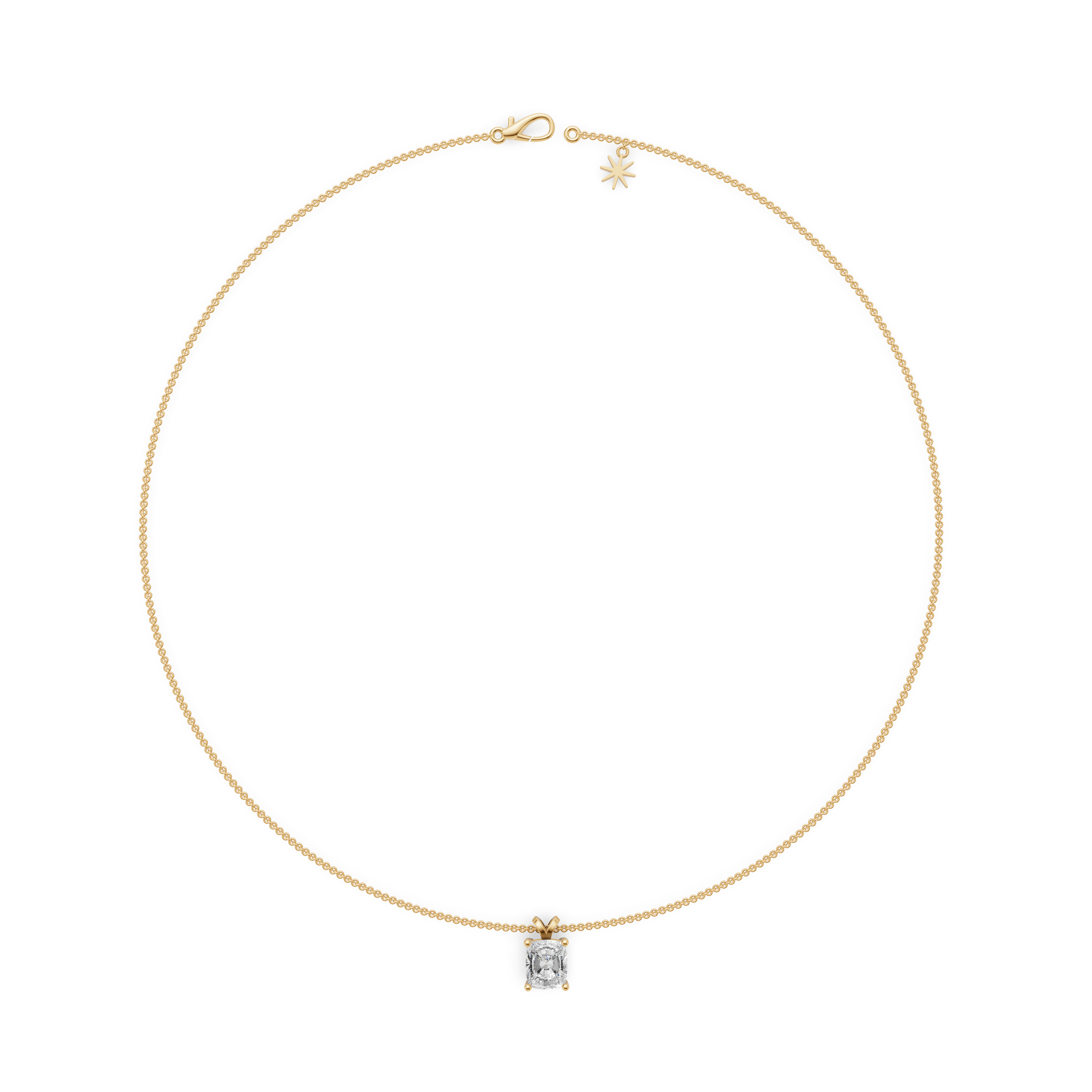 'Holiday' 3 Carat Cushion Cut Lab Diamond & Pavé Pendant Necklace