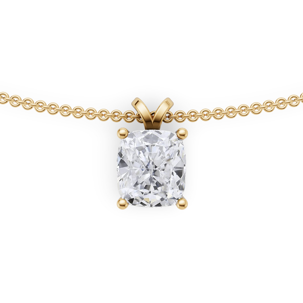 'Holiday' 3 Carat Cushion Cut Lab Diamond & Pavé Pendant Necklace