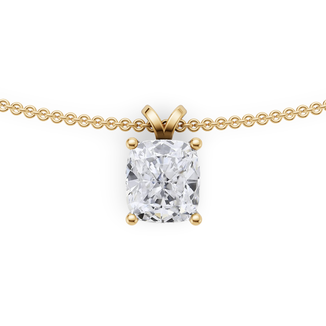 'Holiday' 3 Carat Cushion Cut Lab Diamond & Pavé Pendant Necklace