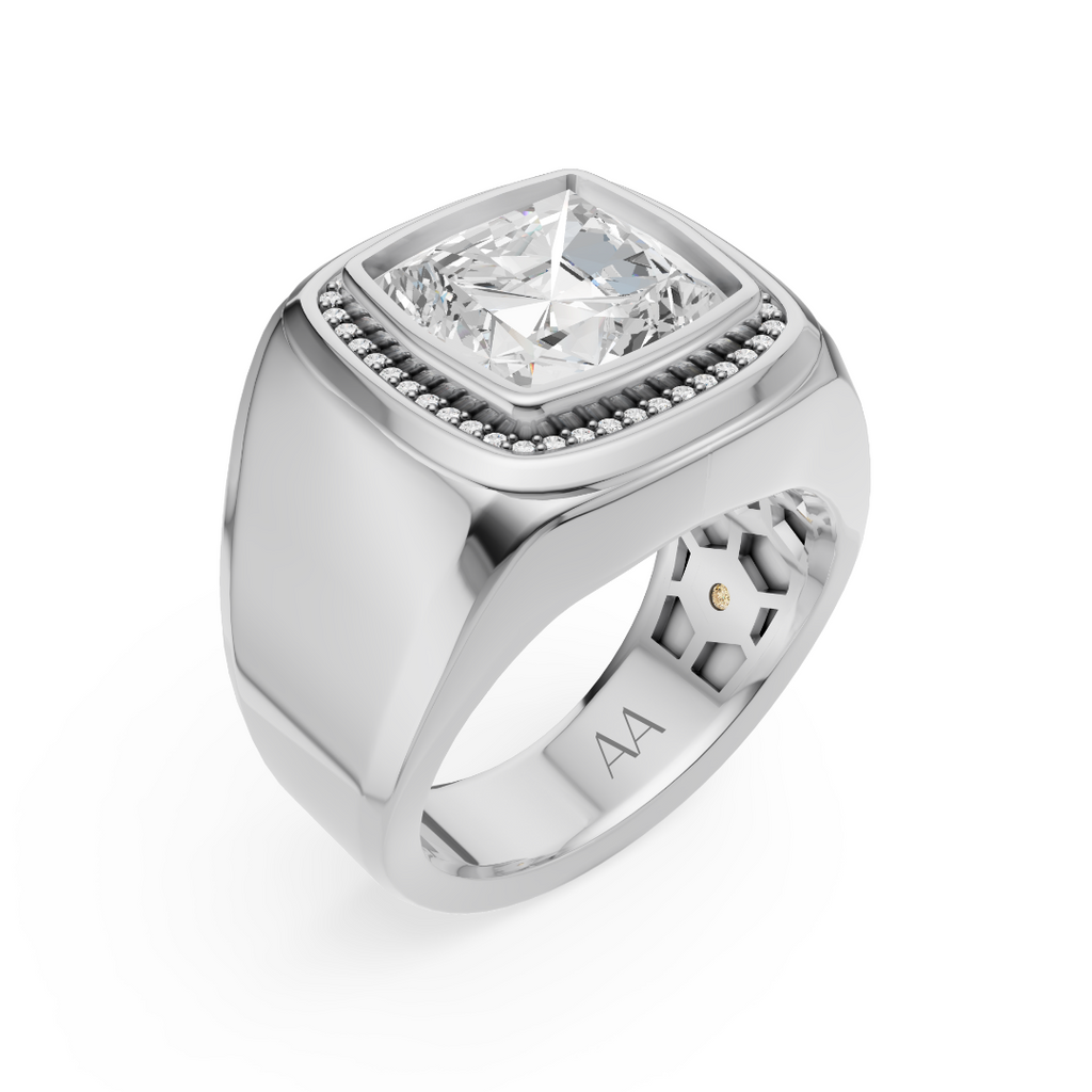 'Alpert' 4 Carat Cushion Cut Lab Diamond Ring