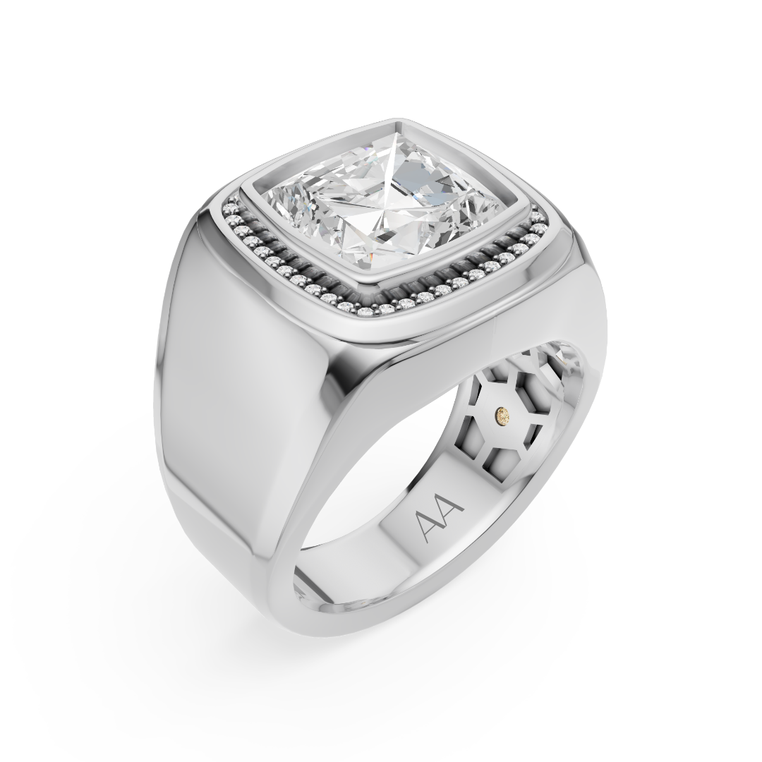 'Alpert' 4 Carat Cushion Cut Lab Diamond Ring
