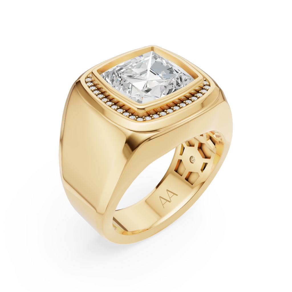 'Alpert' 4 Carat Cushion Cut Lab Diamond Ring