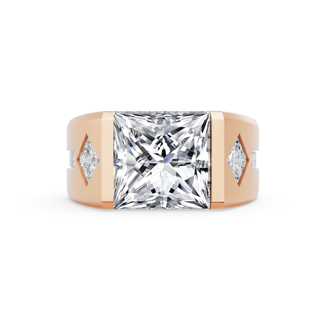 'Martin' 4 Carat Princess Cut Lab Diamond Ring
