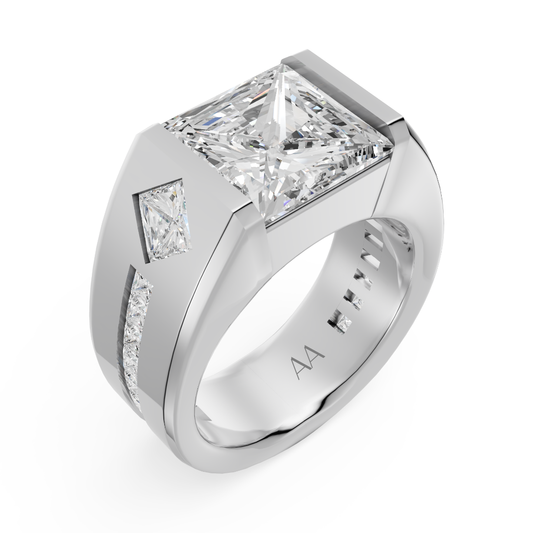 'Martin' 4 Carat Princess Cut Lab Diamond Ring