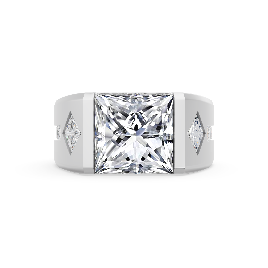 'Martin' 4 Carat Princess Cut Lab Diamond Ring