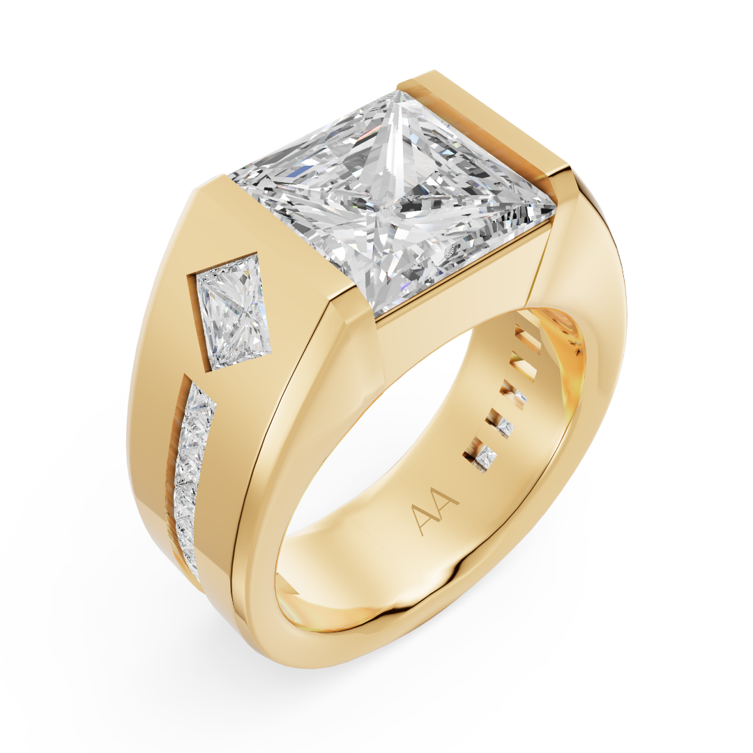 'Martin' 4 Carat Princess Cut Lab Diamond Ring