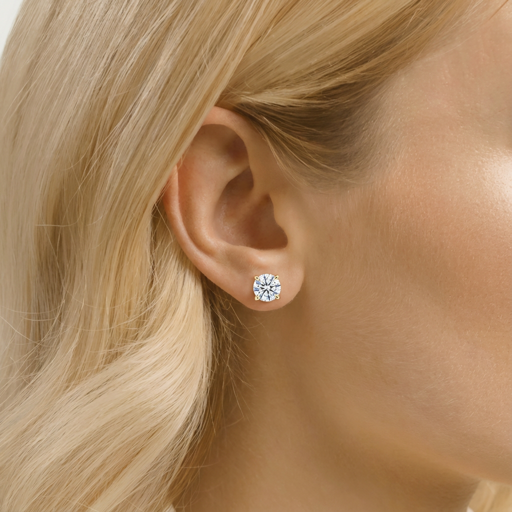 'Luna' Lab Diamond Stud Earrings
