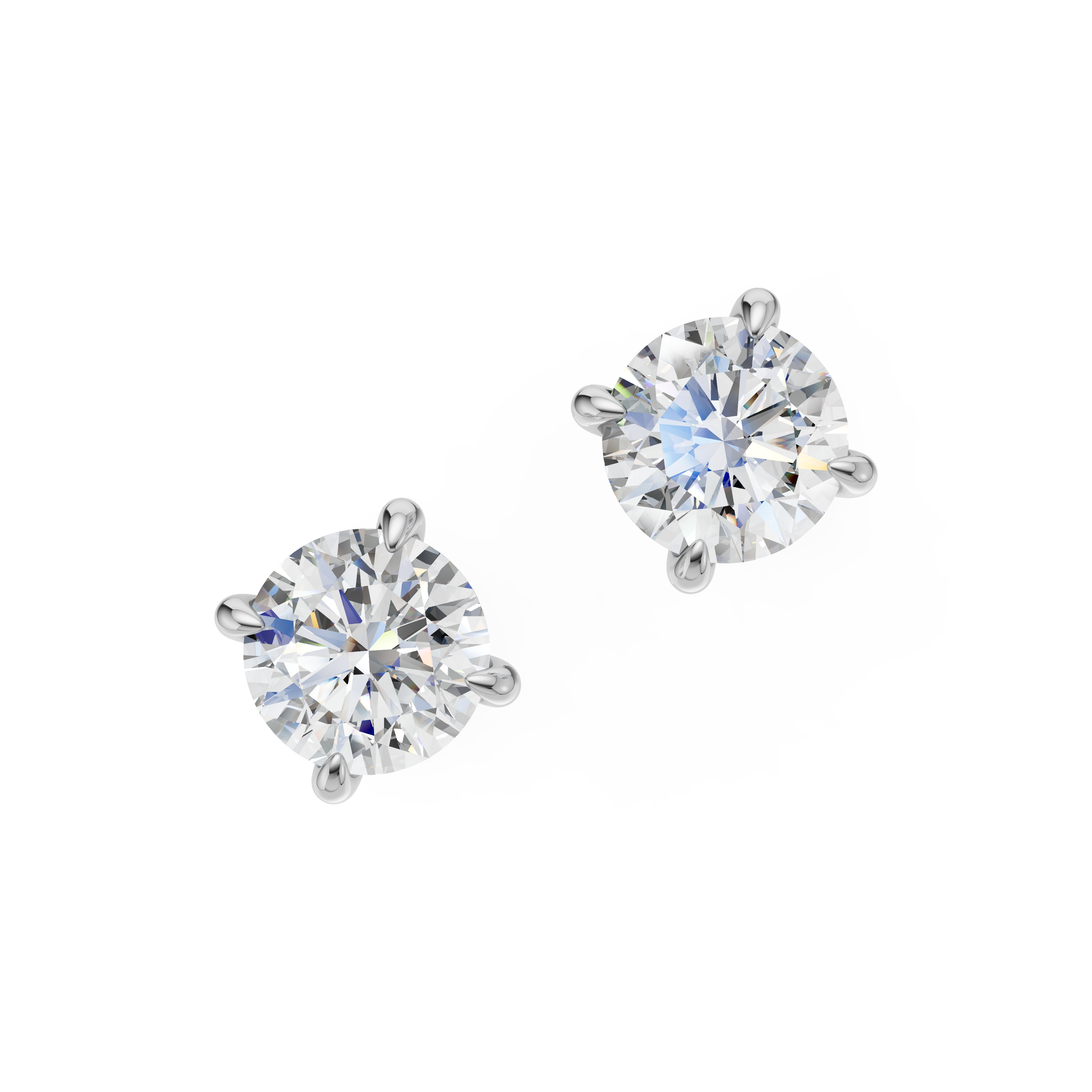 'Eros' Lab Diamond Stud Earrings with Pavé