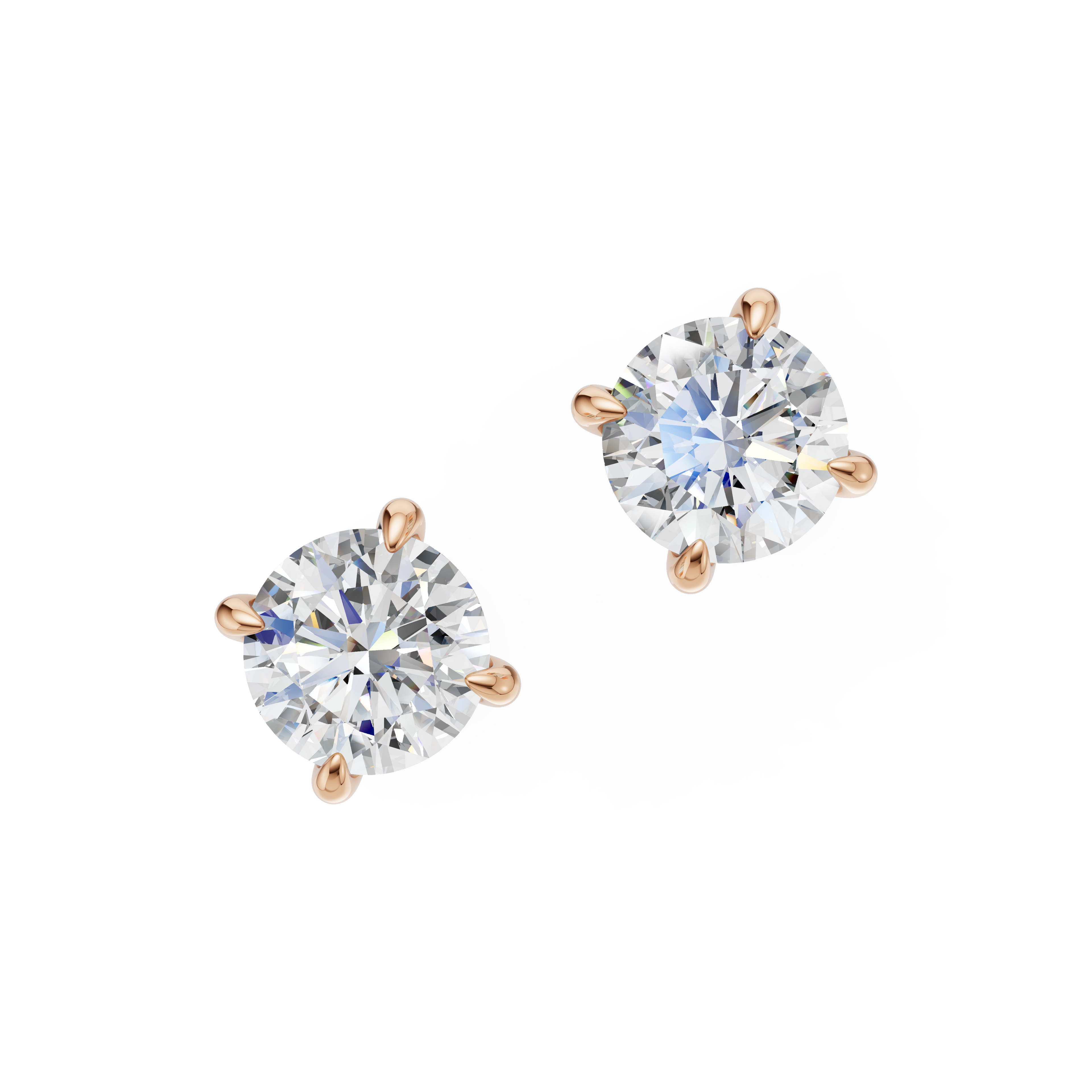 'Eros' Lab Diamond Stud Earrings with Pavé
