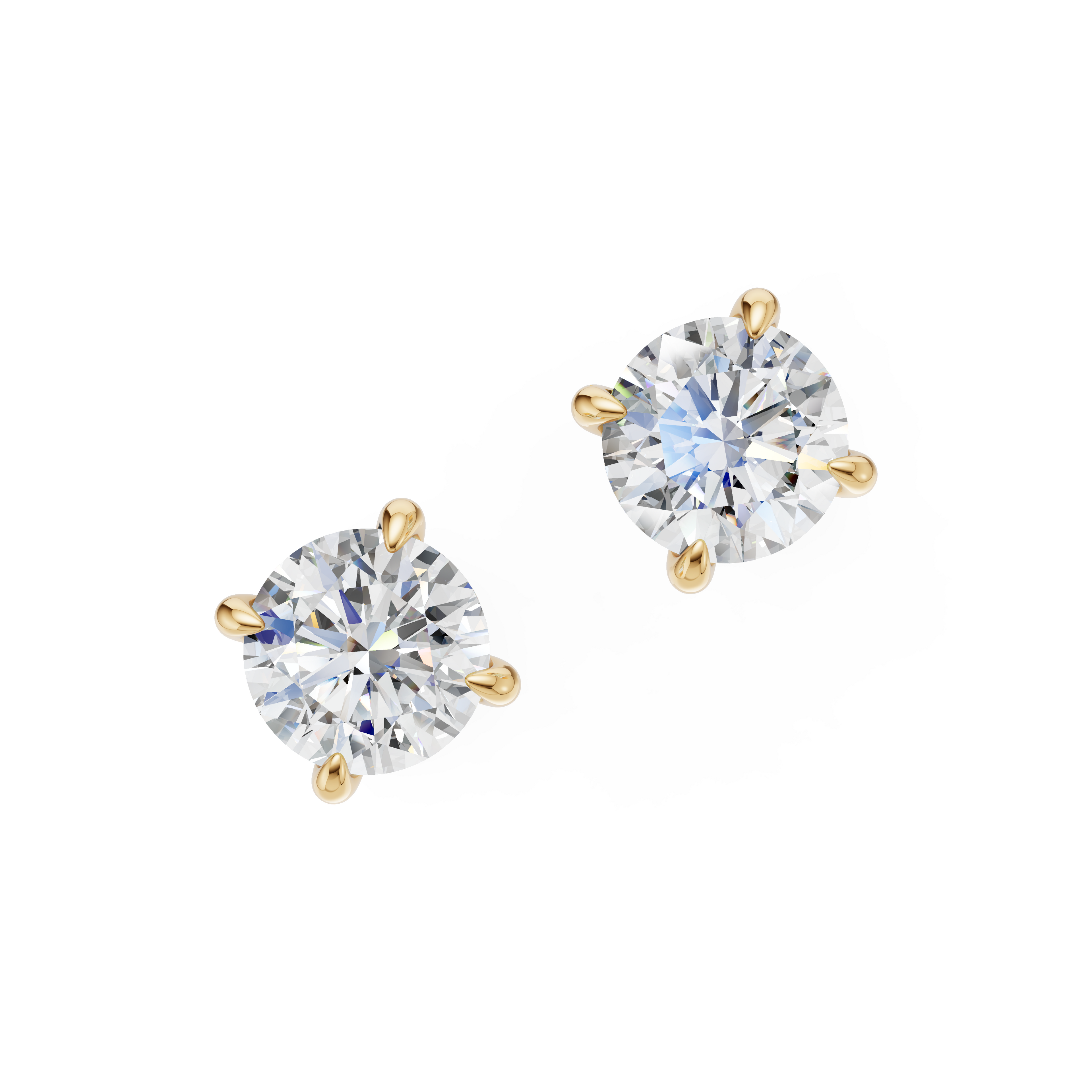 'Eros' Lab Diamond Stud Earrings with Pavé