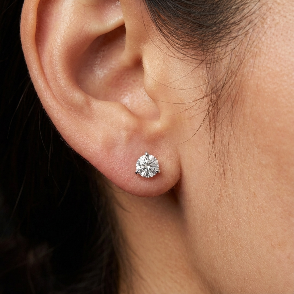 'Luna' Lab Diamond Martini Stud Earrings