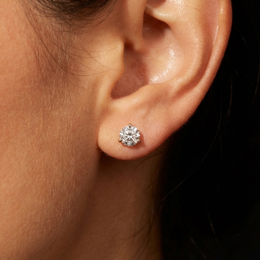 'Luna' Lab Diamond Martini Stud Earrings