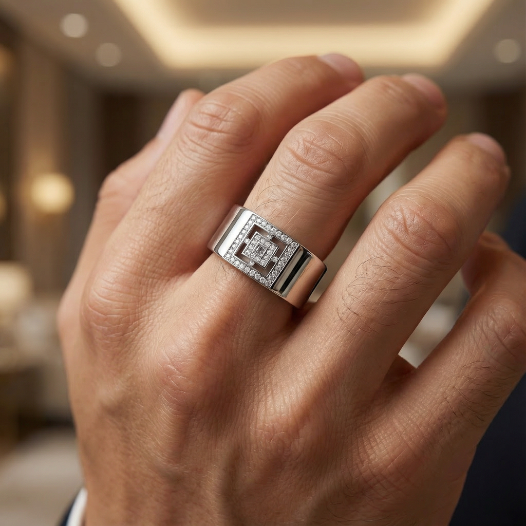 MCM Brite-set Lab Diamond Pavé 'Breeze Block' Band