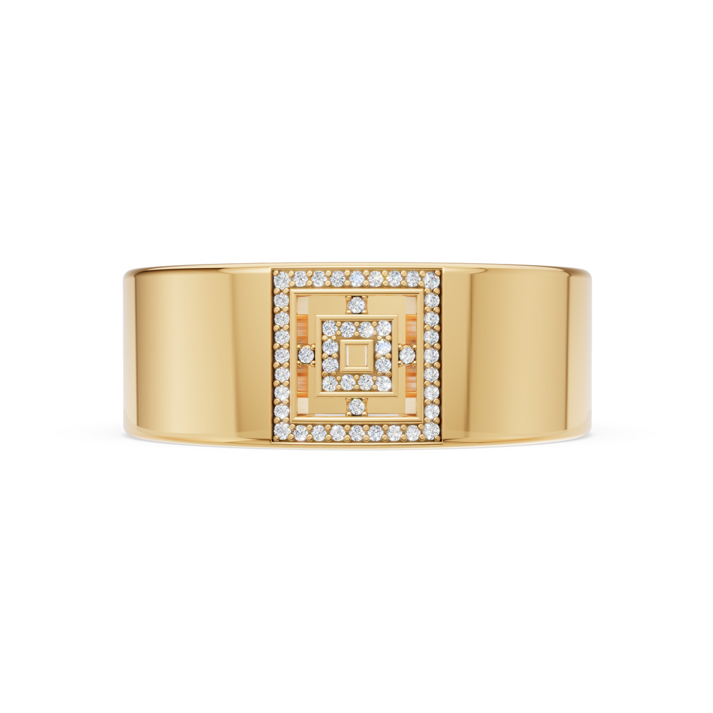 MCM Brite-set Lab Diamond Pavé 'Breeze Block' Band