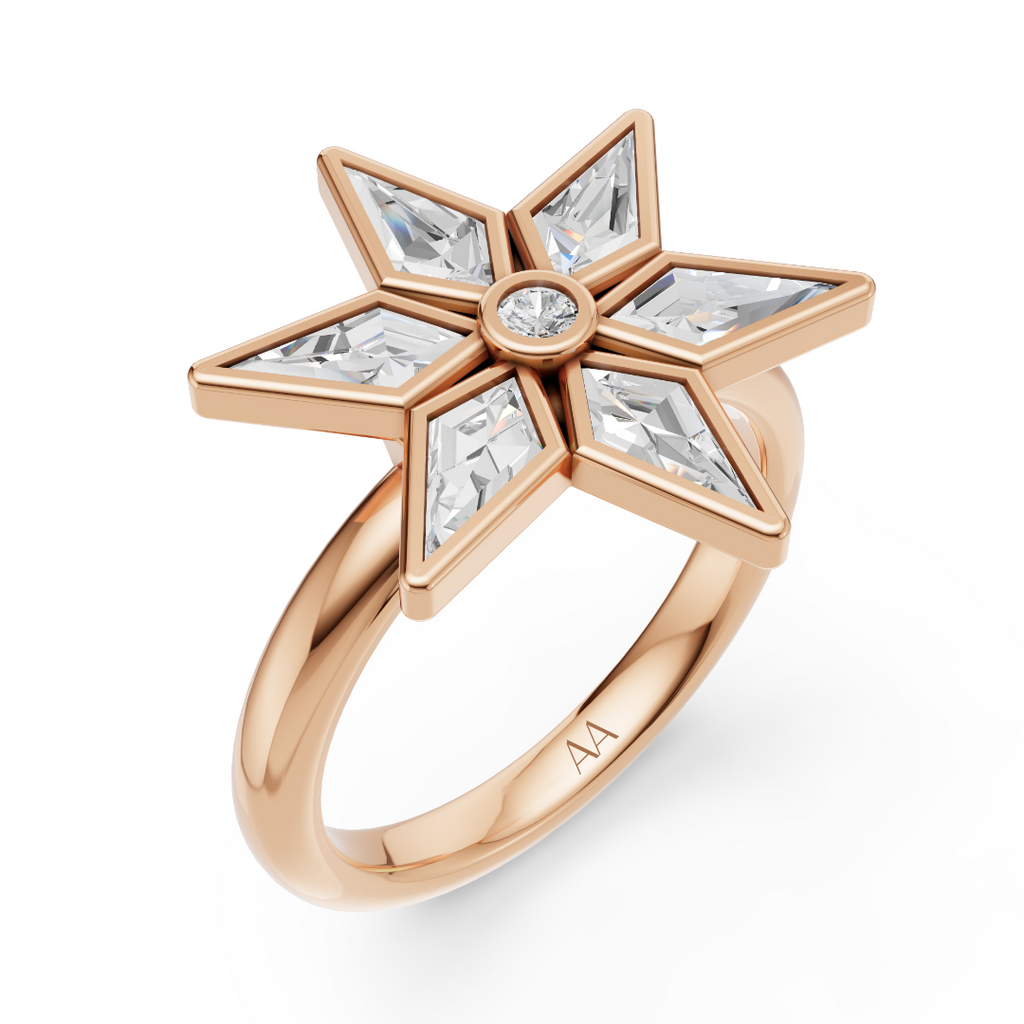 MCM 'Starburst' Lab Diamond Bezel Set Ring