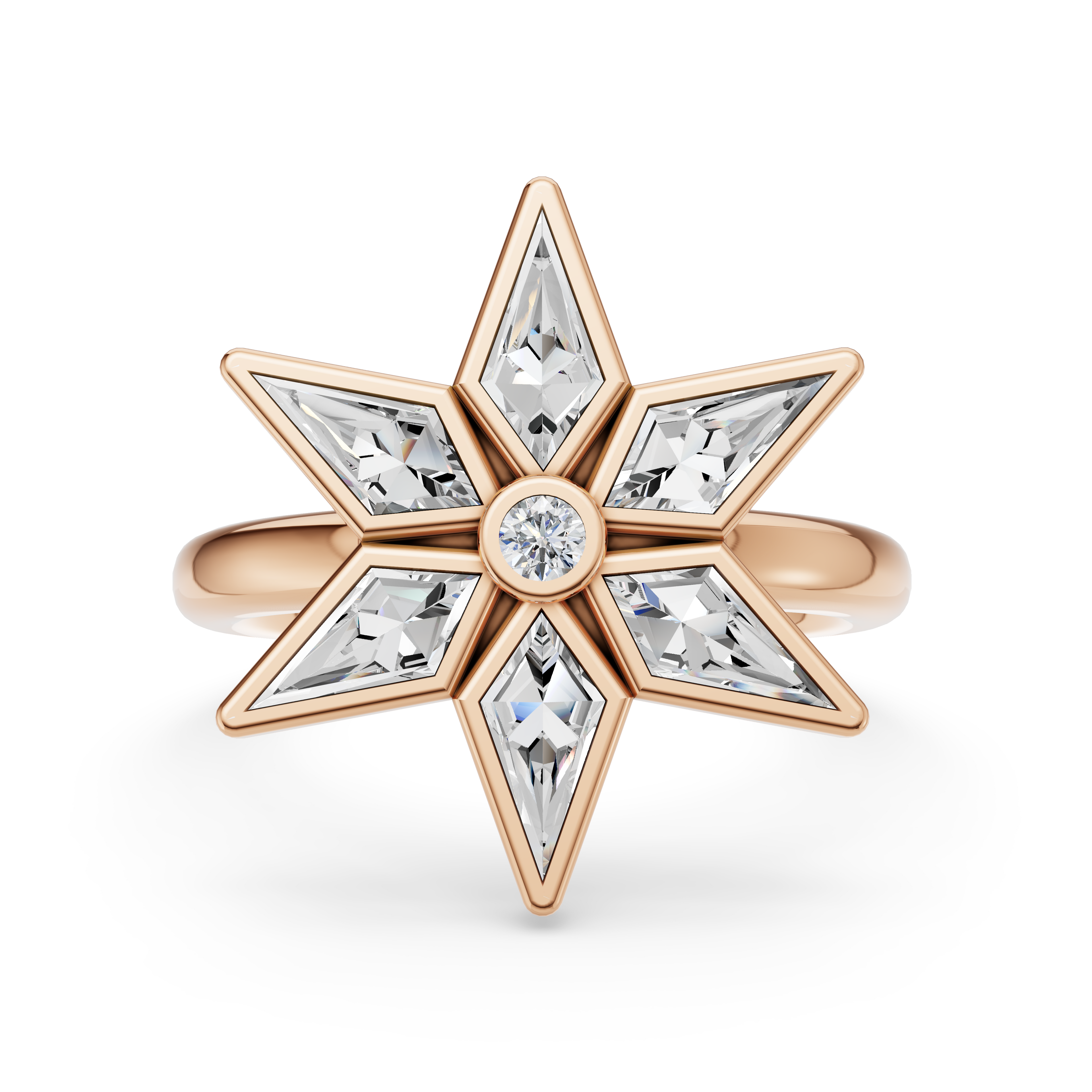 MCM 'Starburst' Lab Diamond Bezel Set Ring