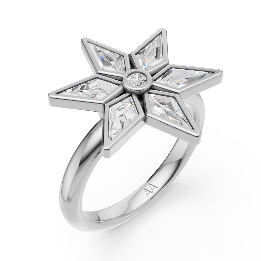 MCM 'Starburst' Lab Diamond Bezel Set Ring
