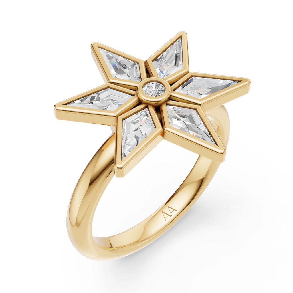 MCM 'Starburst' Lab Diamond Bezel Set Ring