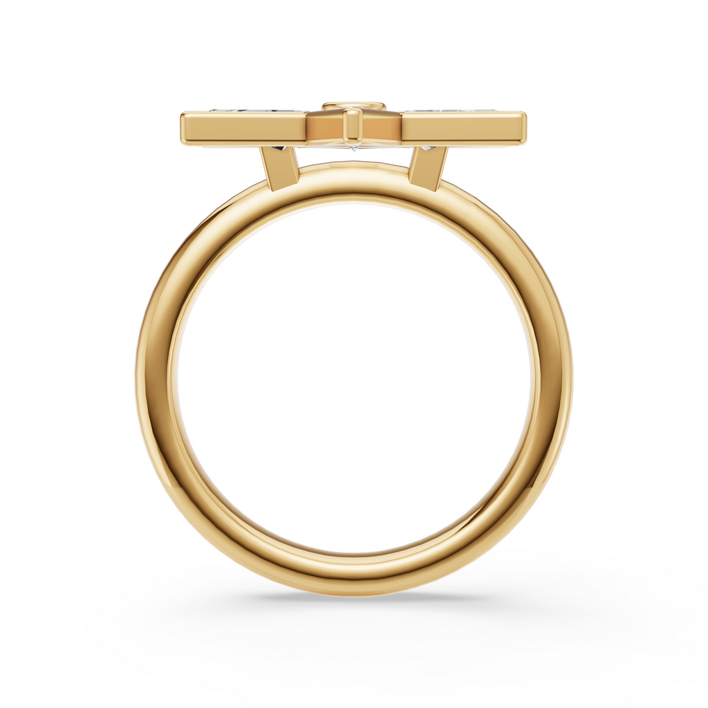 MCM 'Starburst' Lab Diamond Bezel Set Ring