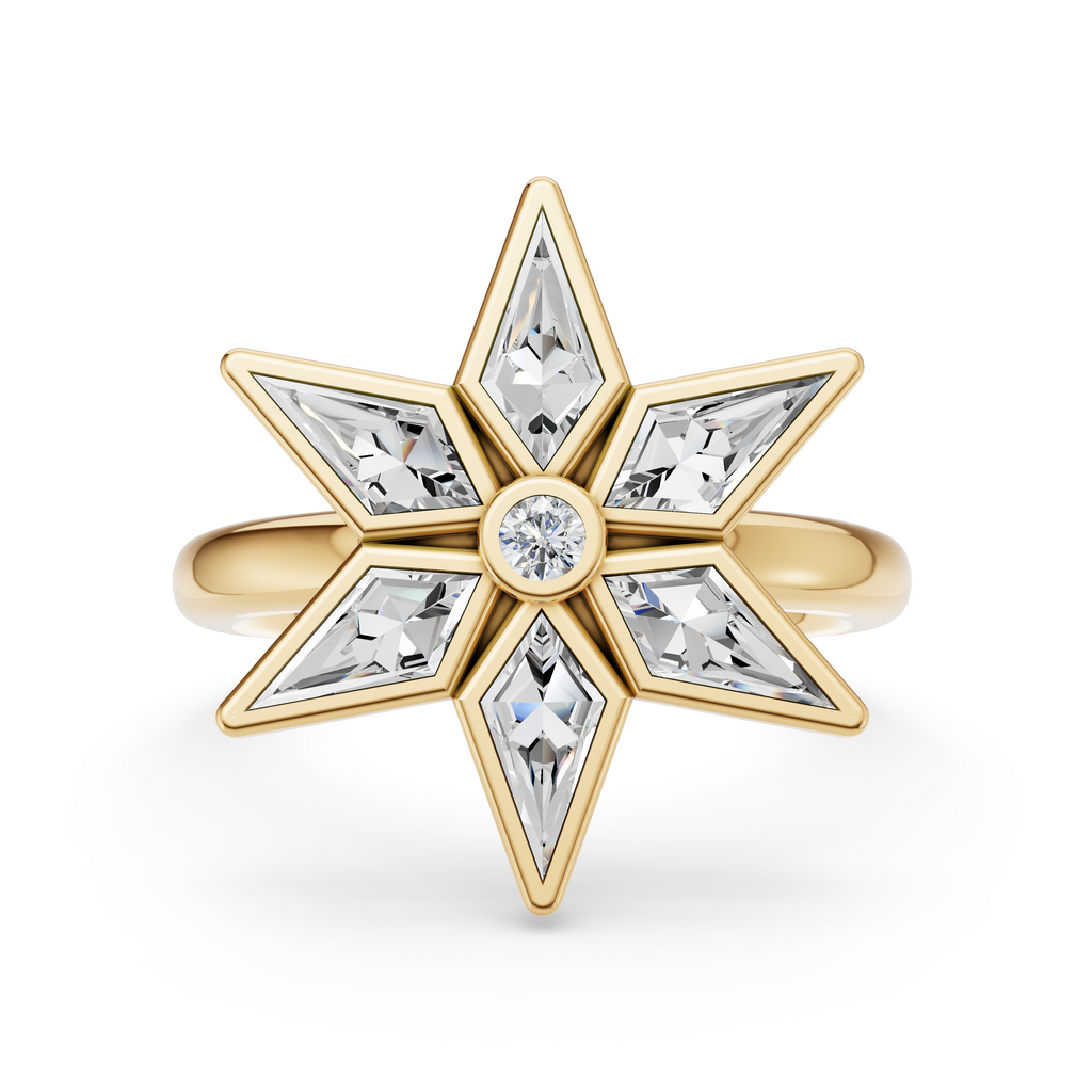 MCM 'Starburst' Lab Diamond Bezel Set Ring