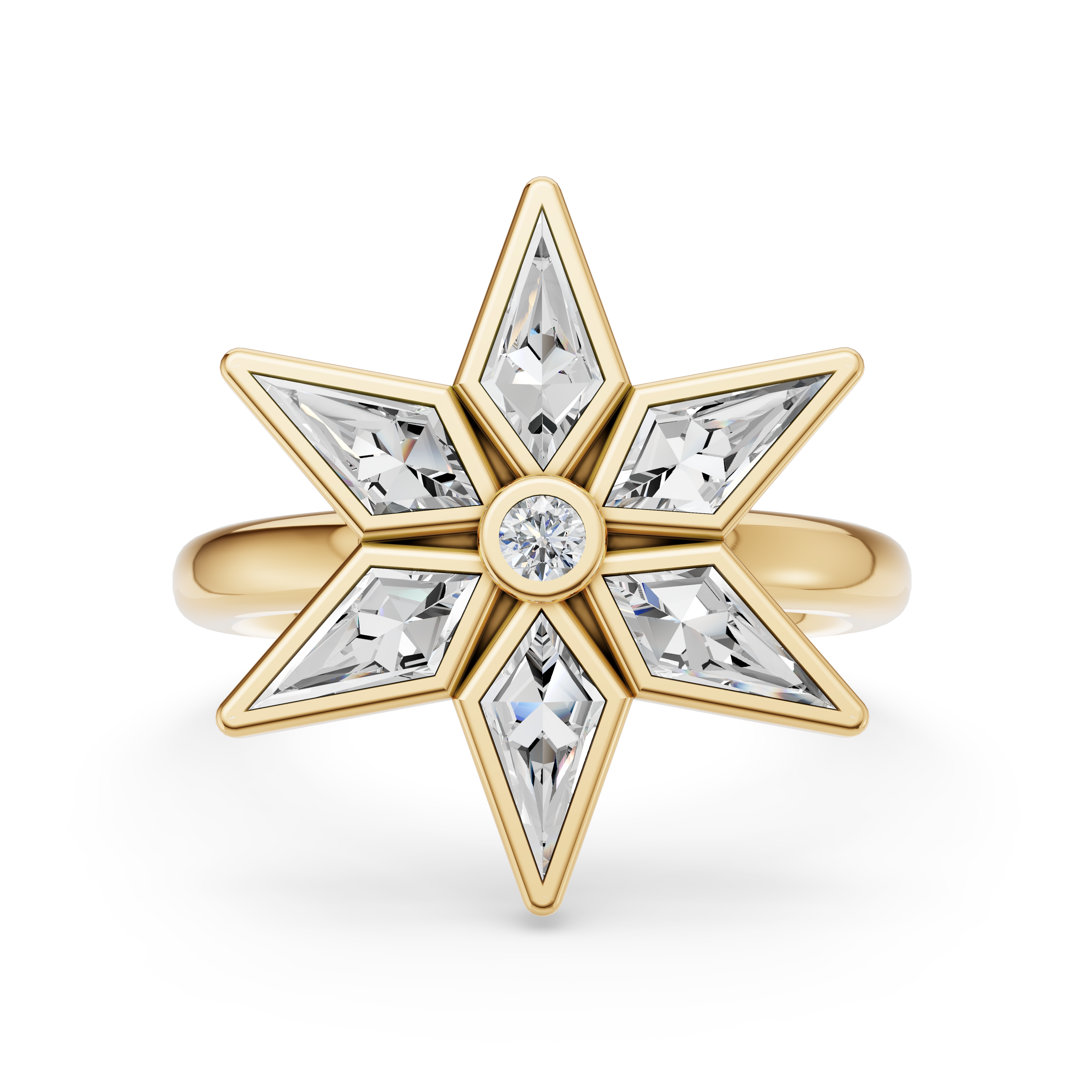MCM 'Starburst' Lab Diamond Bezel Set Ring