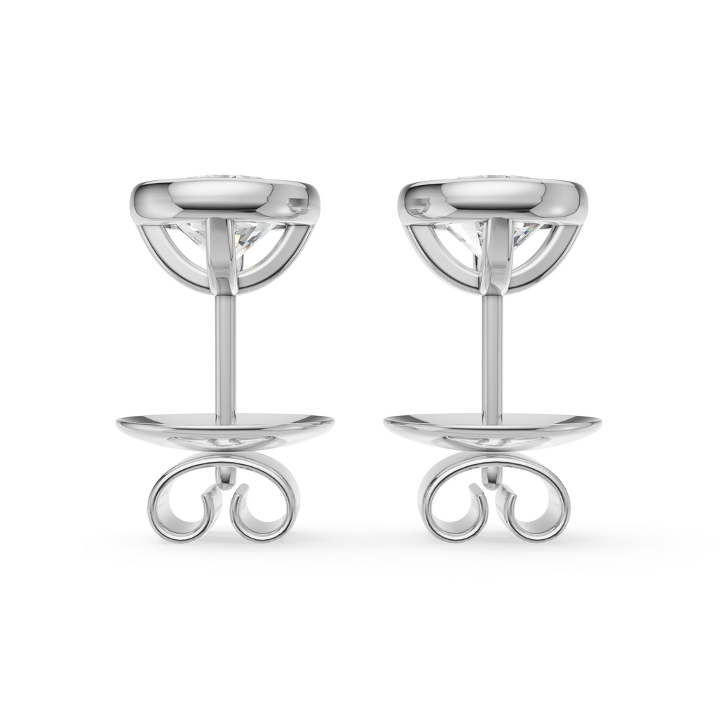 'Juno' Bezel-Set Lab Diamond Stud Earrings