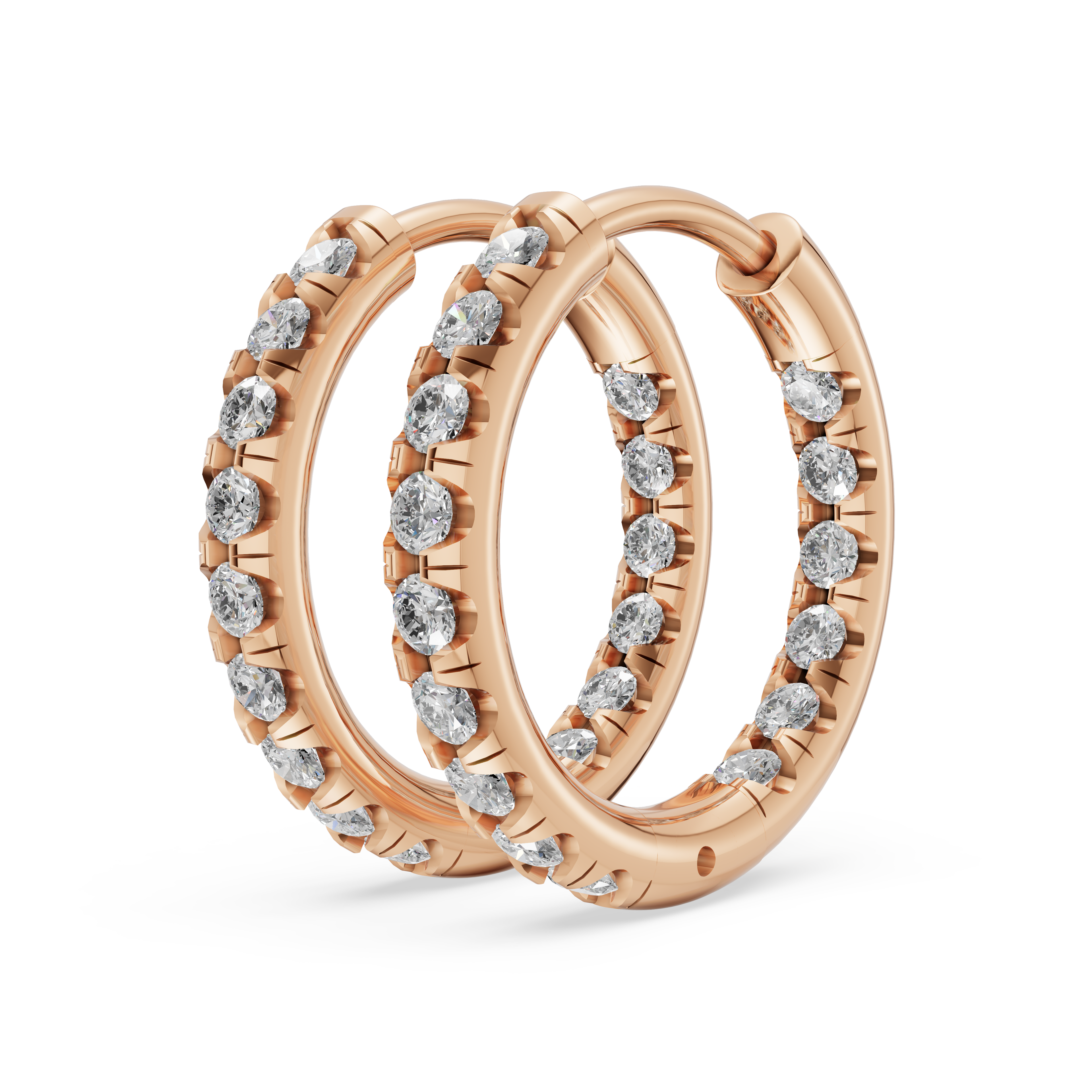 'Eros' 1 row pavé Lab Diamond Huggie Earrings. 15mm