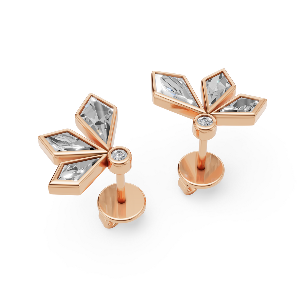 MCM 'Starburst' Lab Diamond Bezel Set Earrings