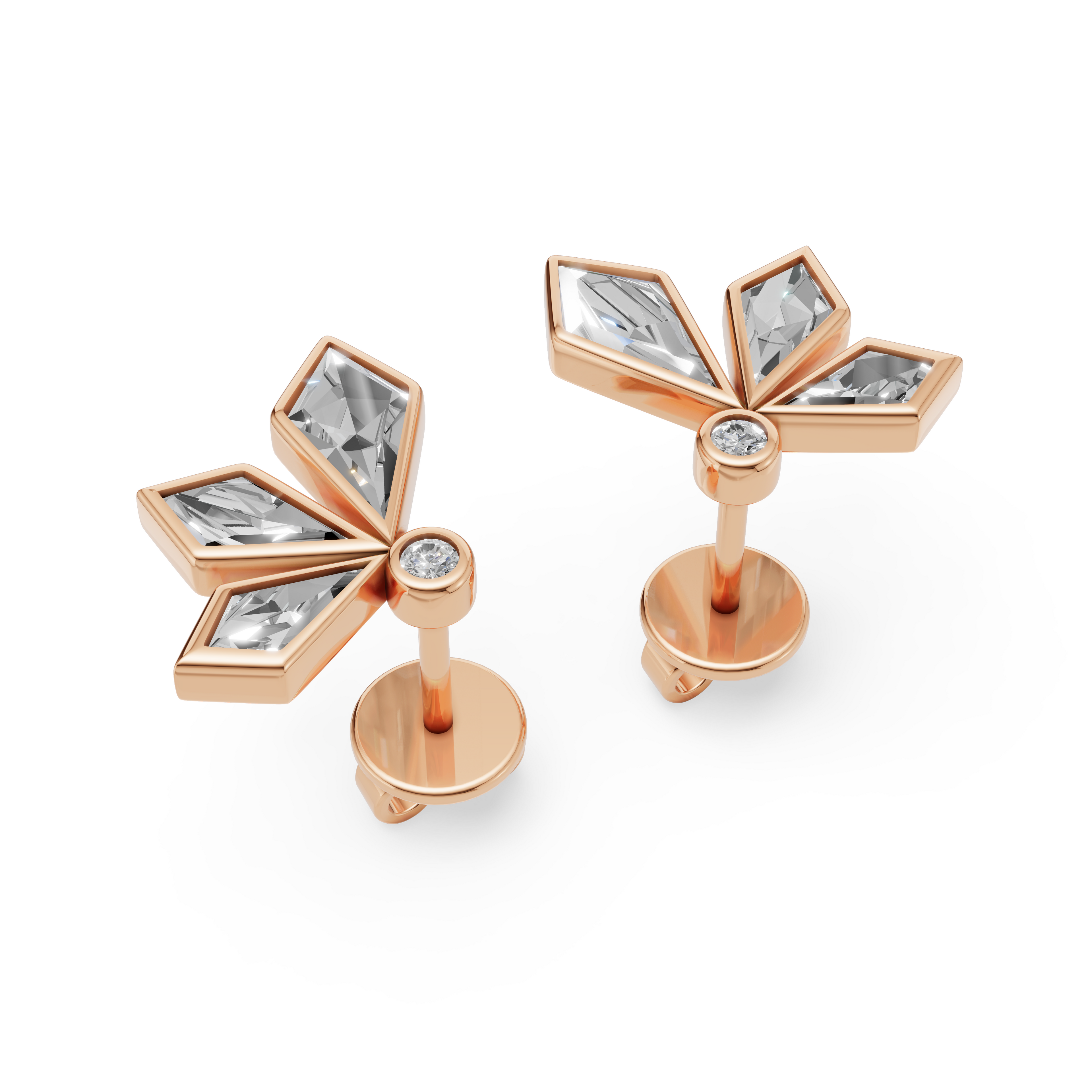 MCM 'Starburst' Lab Diamond Bezel Set Earrings