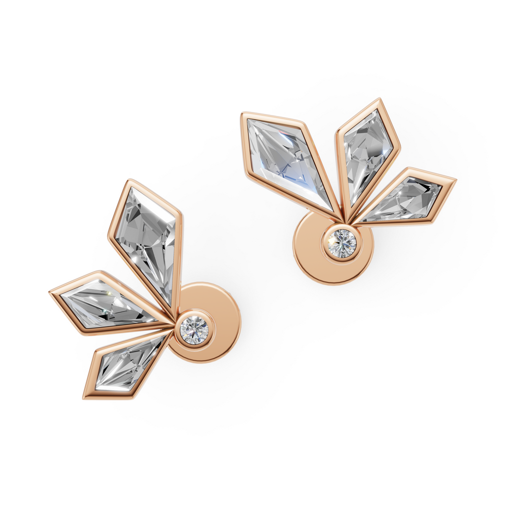 MCM 'Starburst' Lab Diamond Bezel Set Earrings
