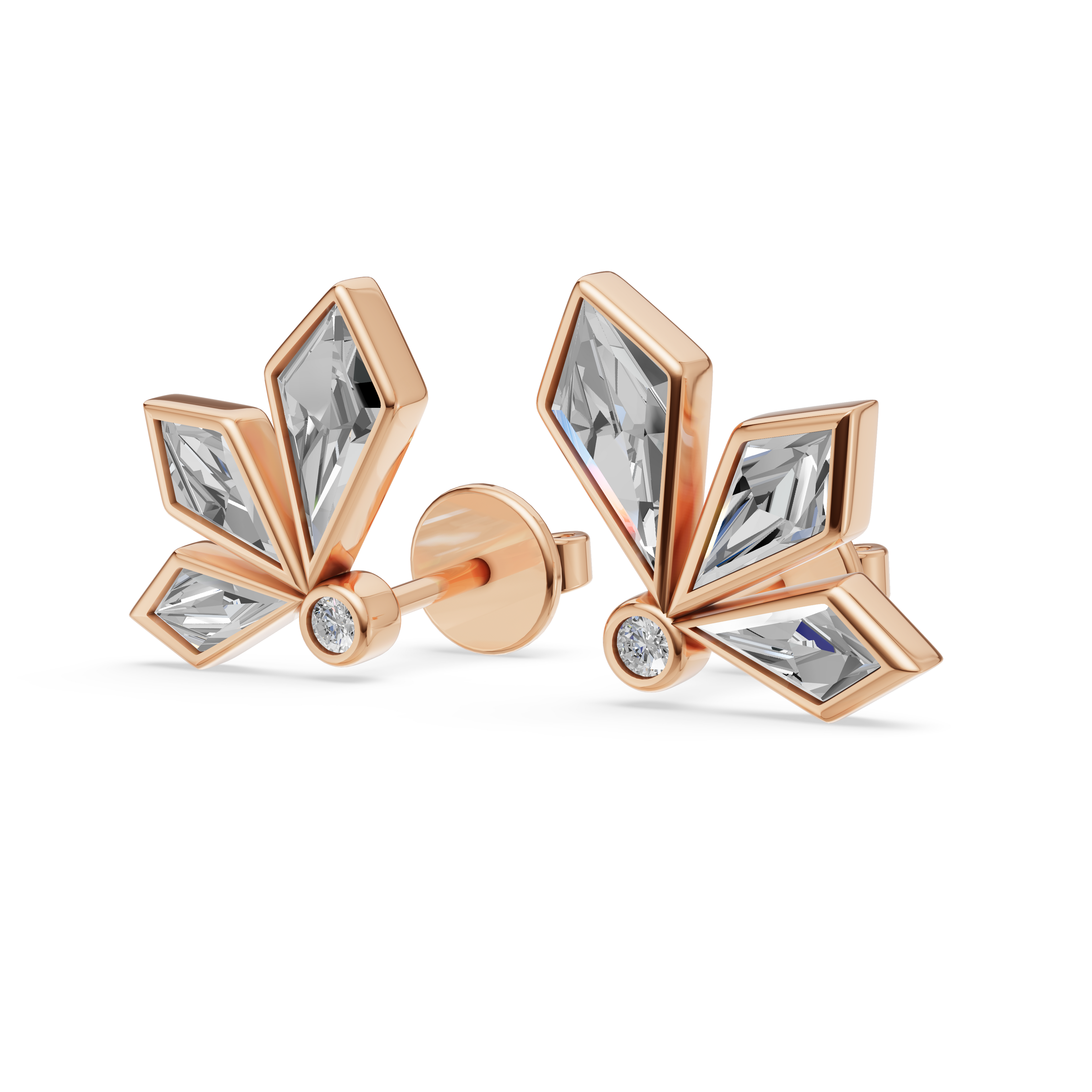 MCM 'Starburst' Lab Diamond Bezel Set Earrings
