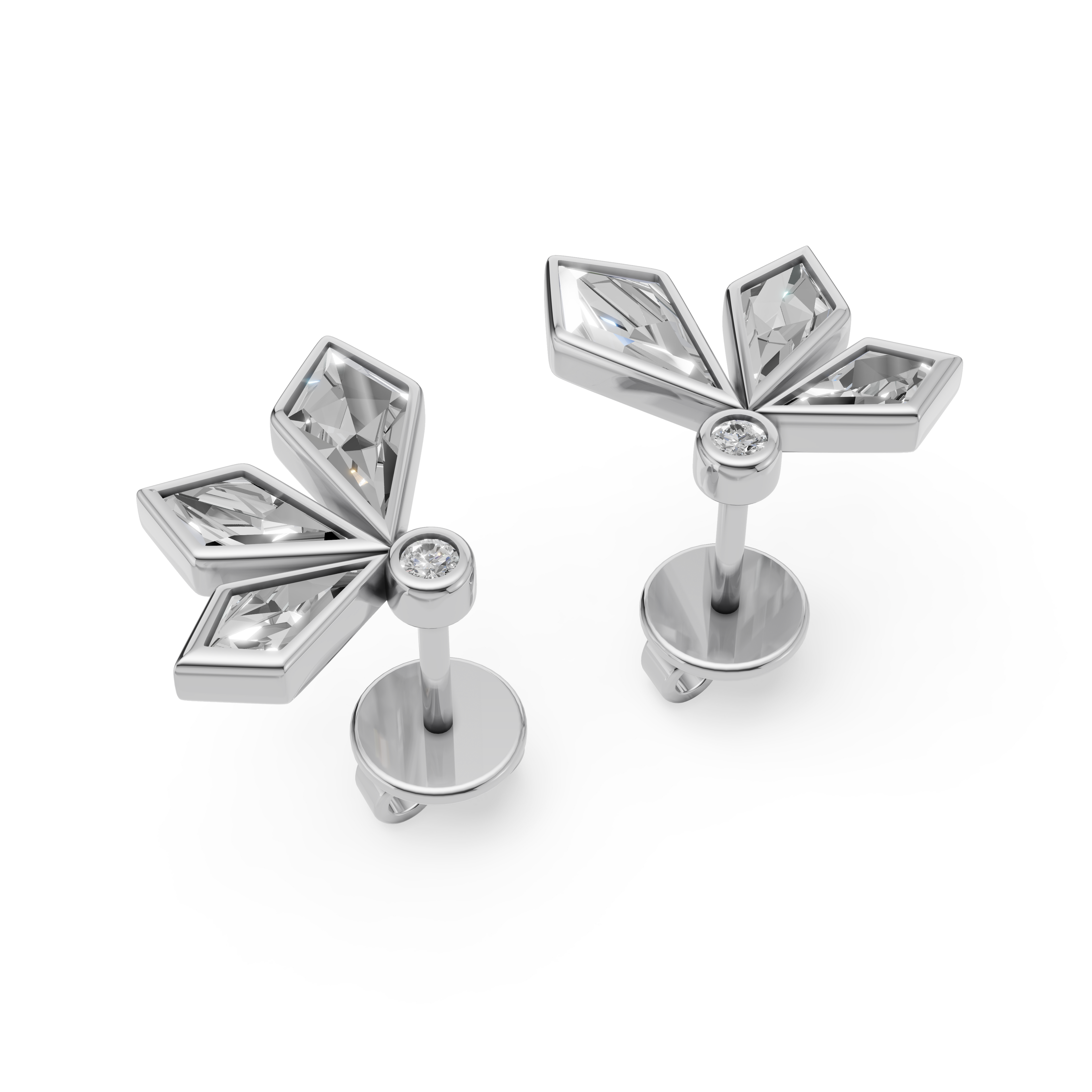 MCM 'Starburst' Lab Diamond Bezel Set Earrings