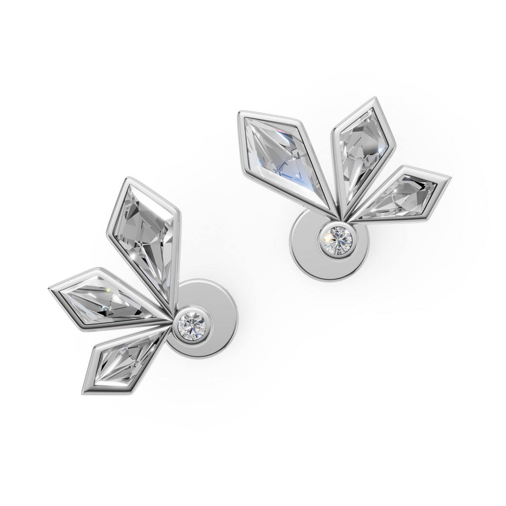 MCM 'Starburst' Lab Diamond Bezel Set Earrings