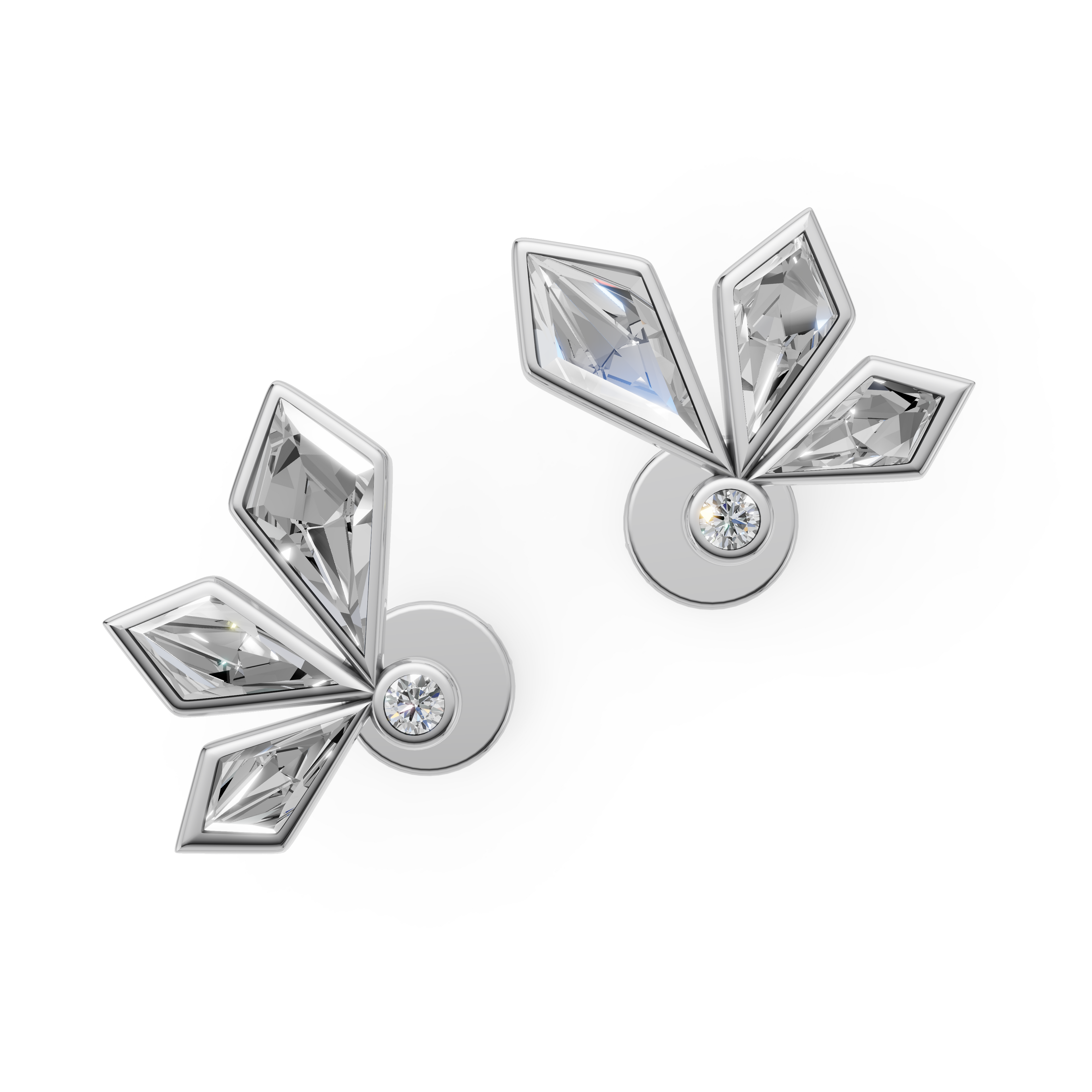 MCM 'Starburst' Lab Diamond Bezel Set Earrings