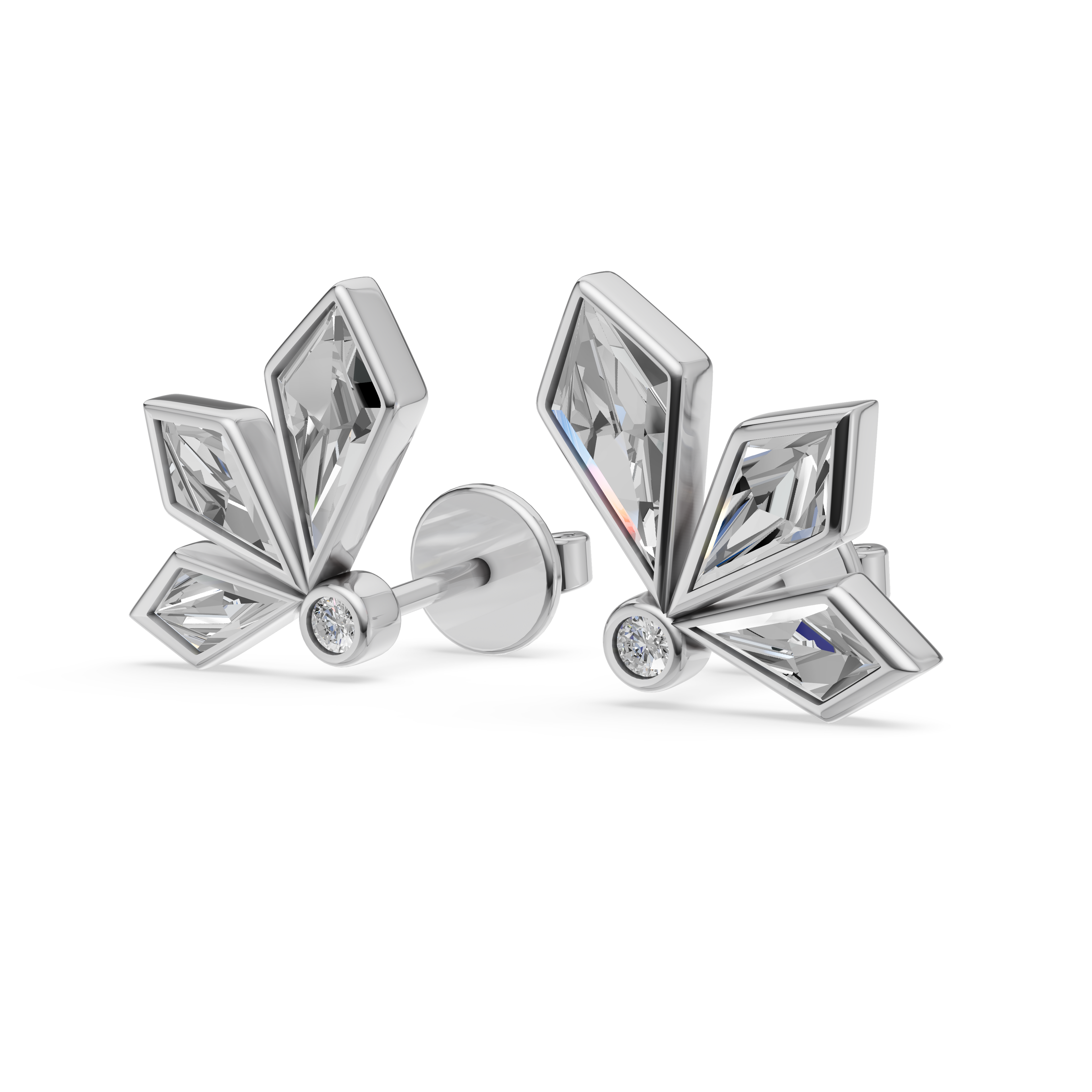 MCM 'Starburst' Lab Diamond Bezel Set Earrings