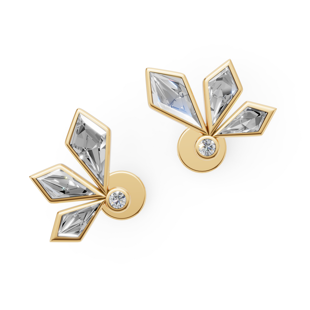 MCM 'Starburst' Lab Diamond Bezel Set Earrings
