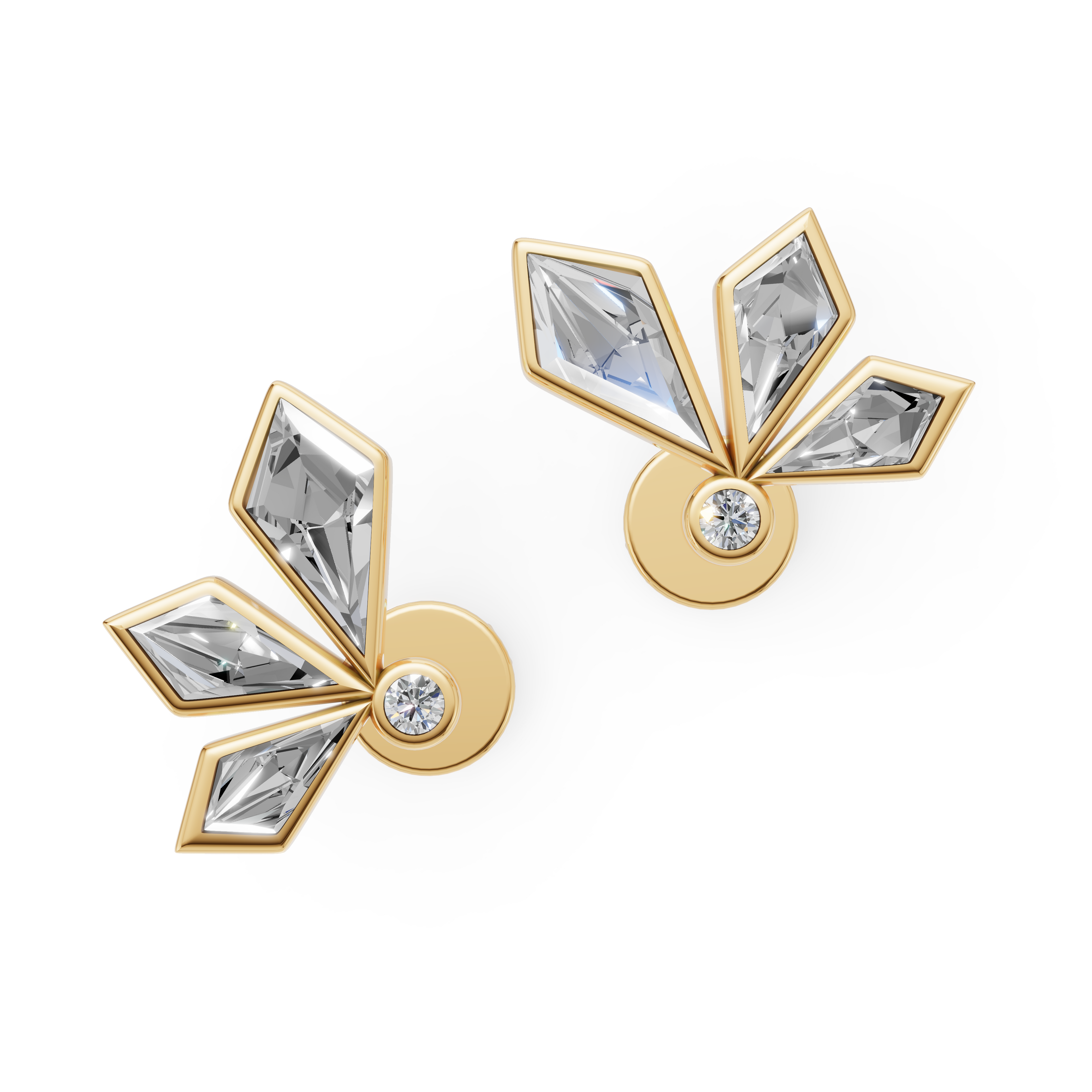MCM 'Starburst' Lab Diamond Bezel Set Earrings