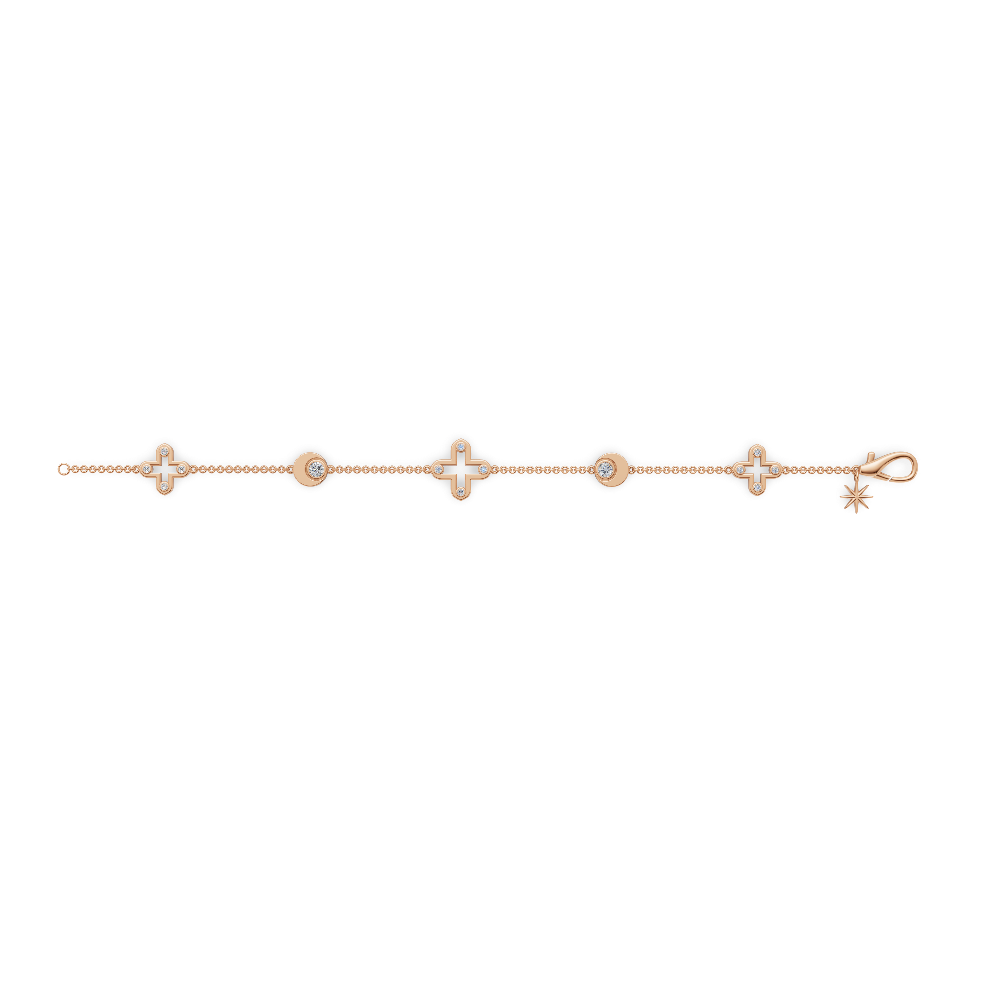 'Diana + Apollo' Lab Diamond Charm Bracelet