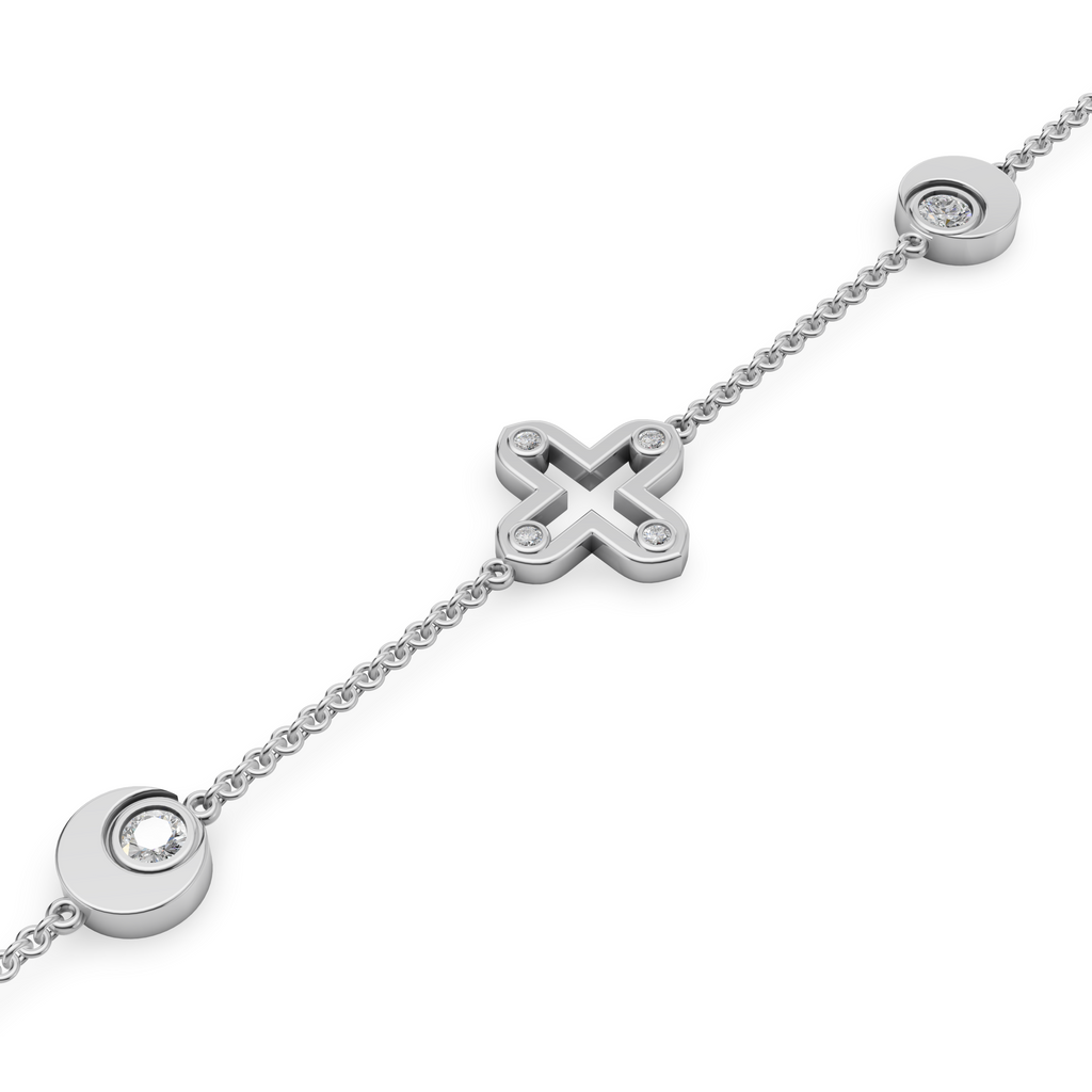 'Diana + Apollo' Lab Diamond Charm Bracelet