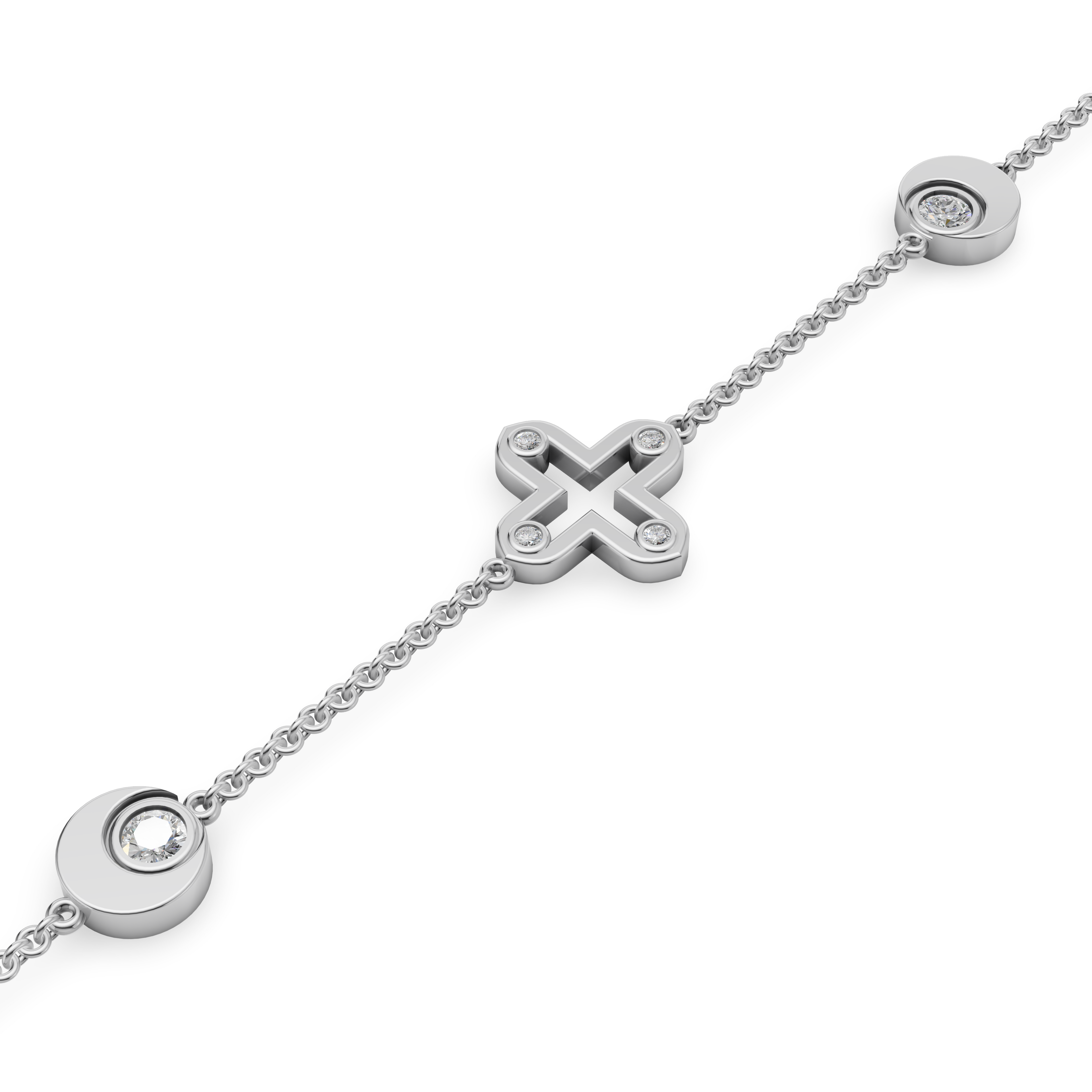 'Diana + Apollo' Lab Diamond Charm Bracelet