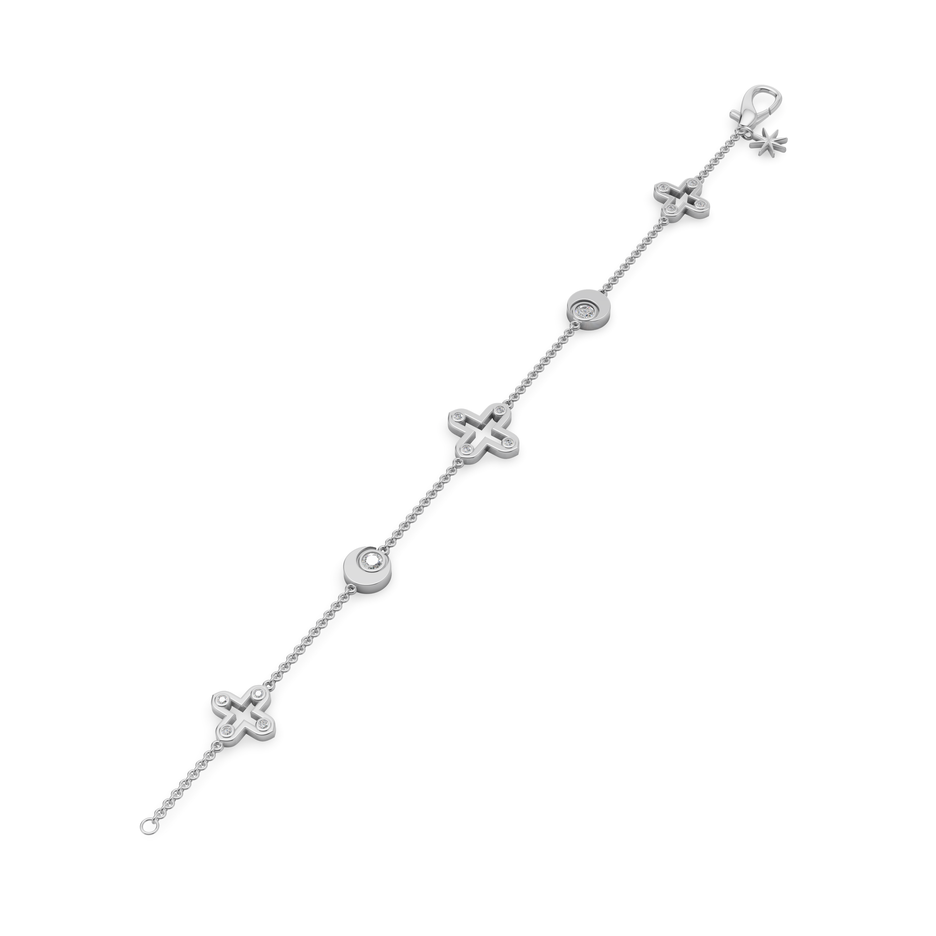 'Diana + Apollo' Lab Diamond Charm Bracelet