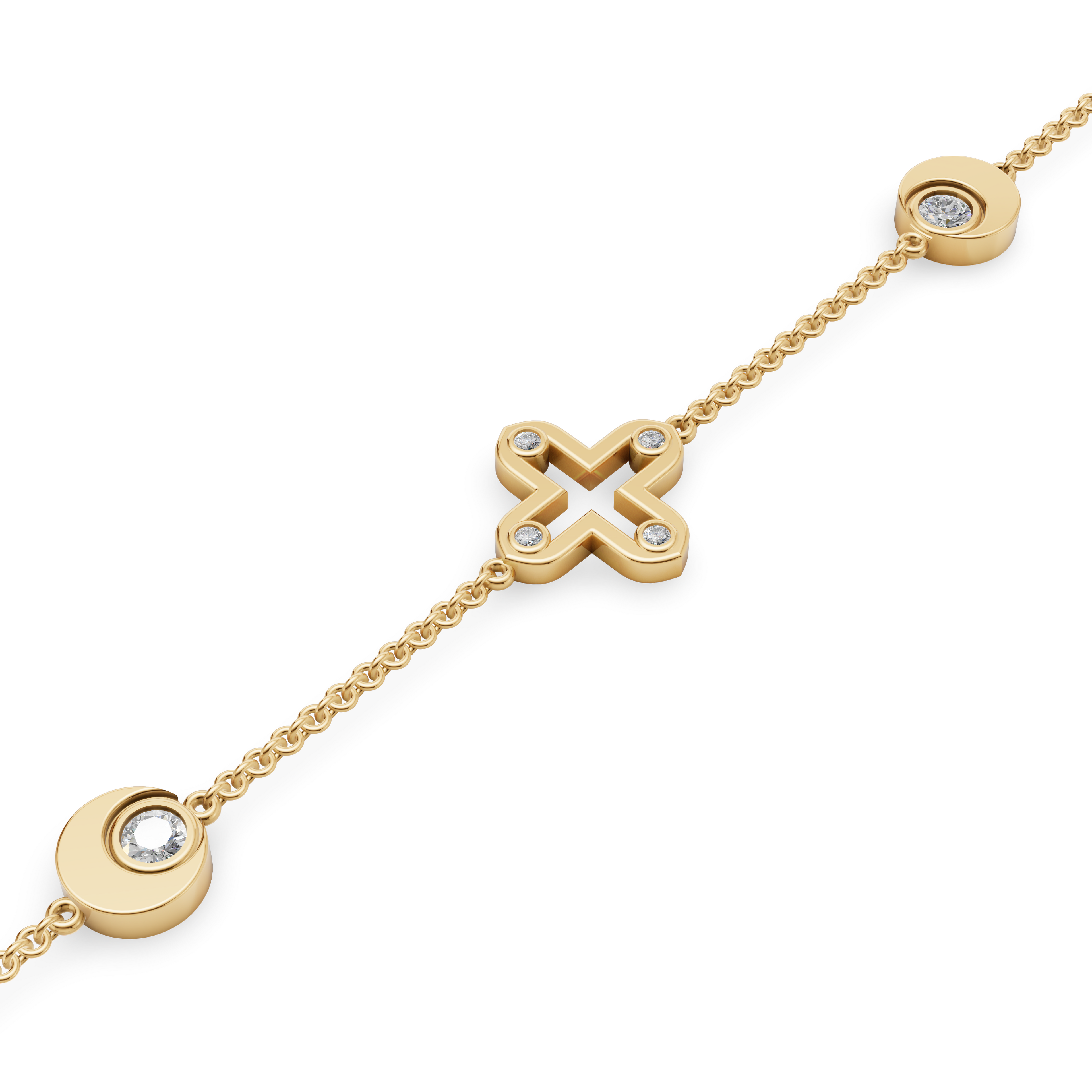 'Diana + Apollo' Lab Diamond Charm Bracelet
